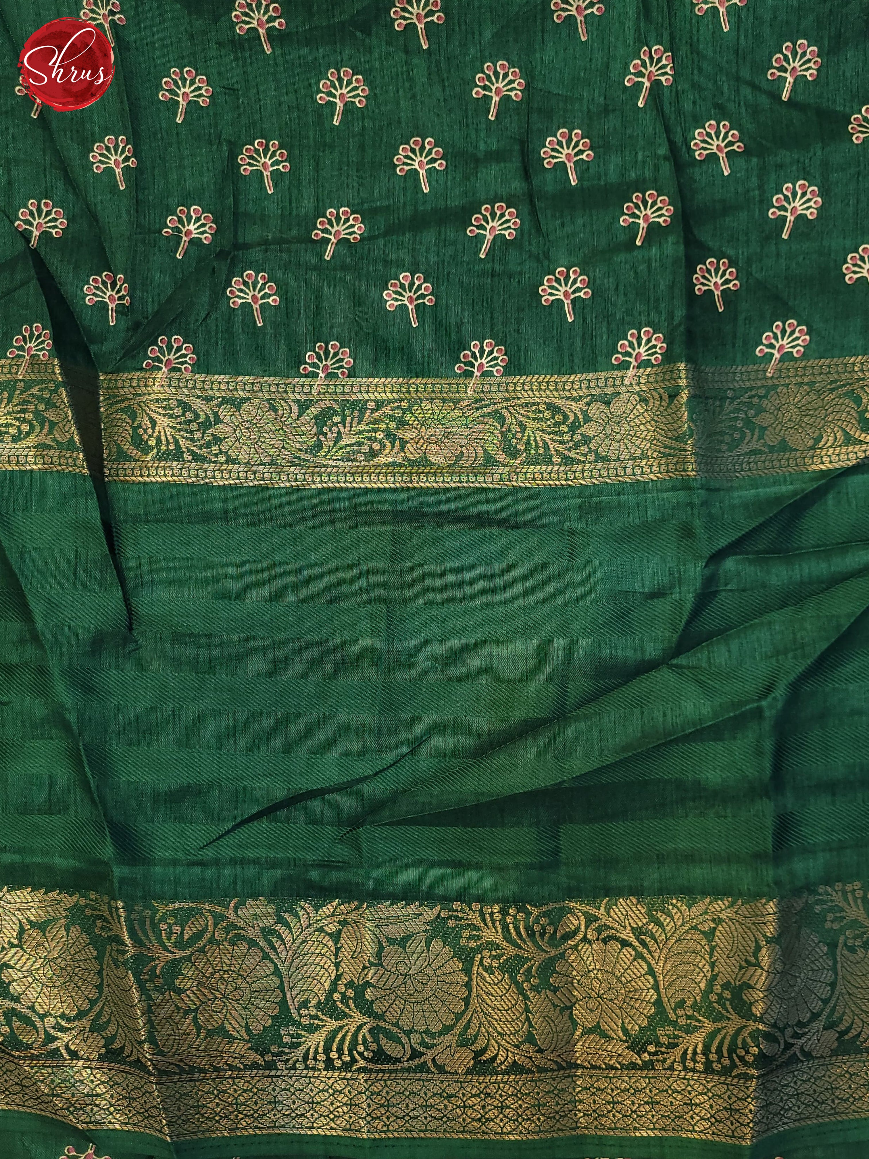 Green(Single Tone) - Semi Crepe Saree - Shop on ShrusEternity.com