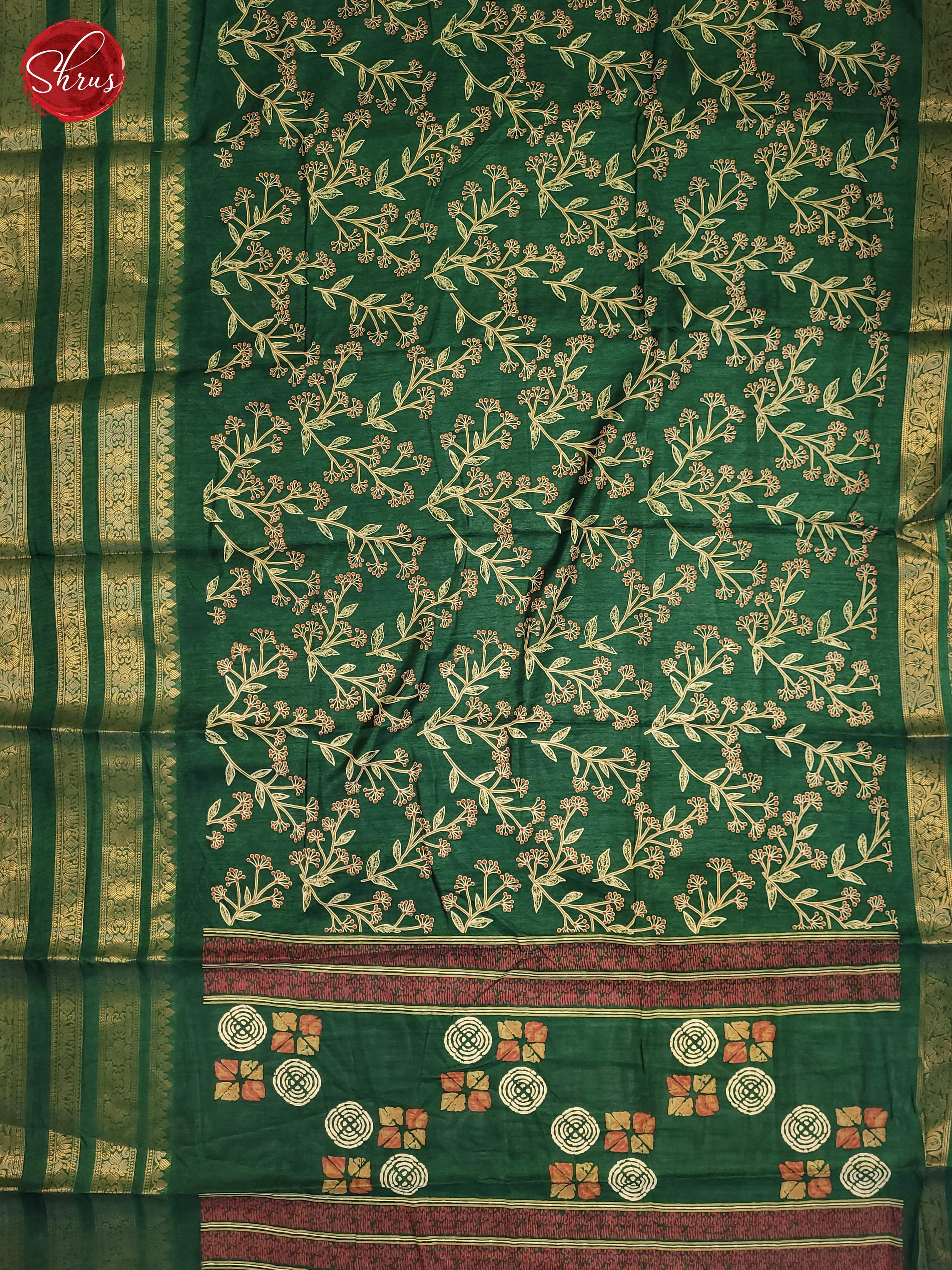 Green(Single Tone) - Semi Crepe Saree - Shop on ShrusEternity.com