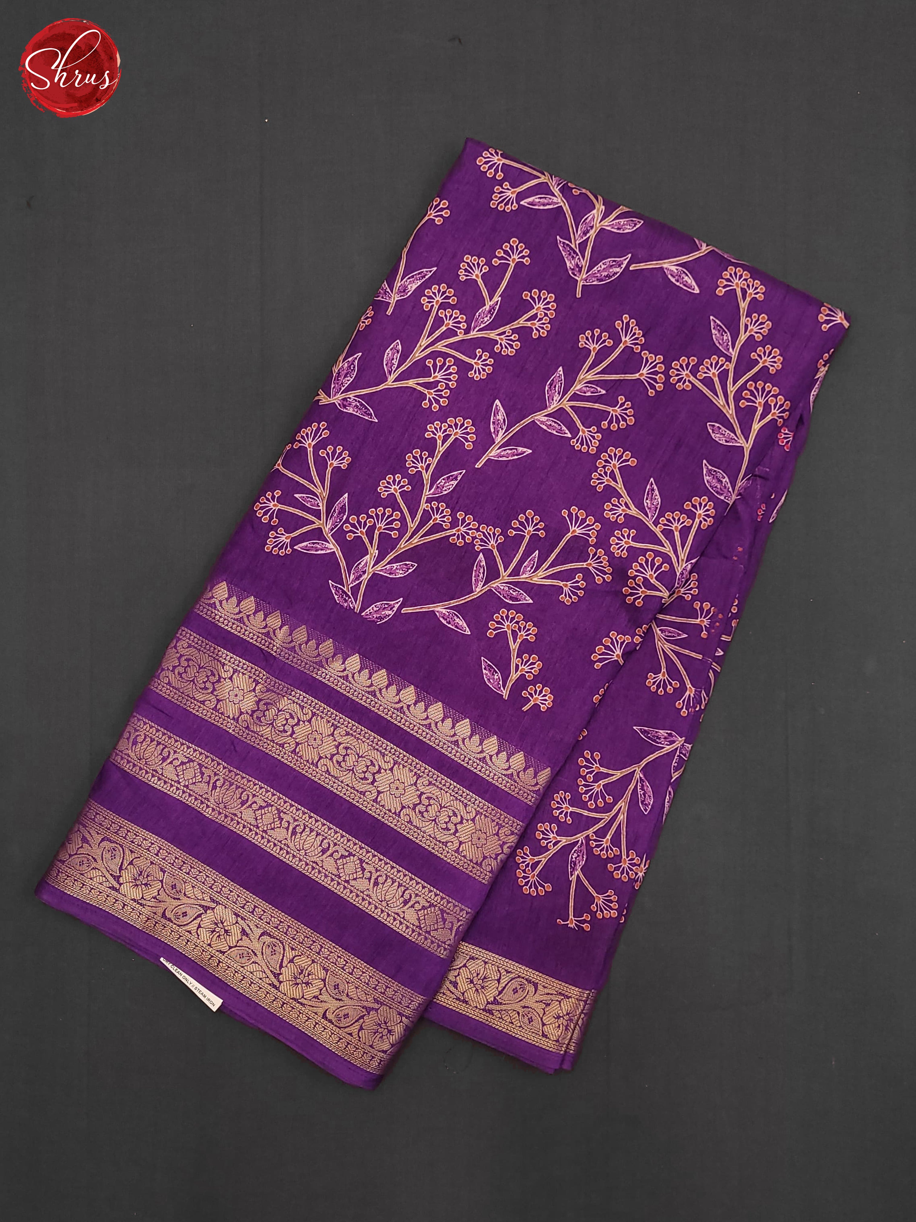 Purple(Single Tone) - Semi Crepe Saree - Shop on ShrusEternity.com