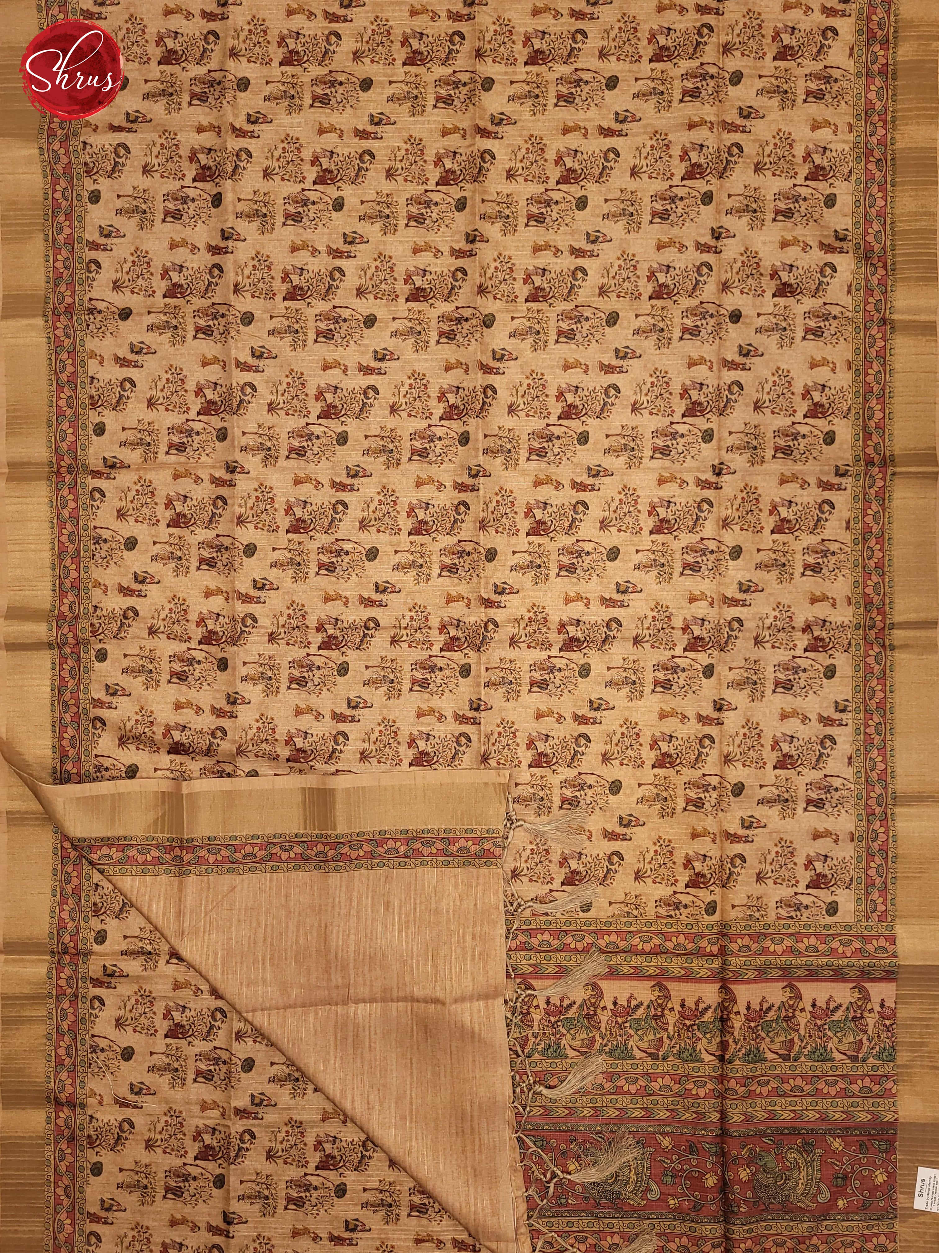 Beige & Brown- Semi Tussar Saree - Shop on ShrusEternity.com