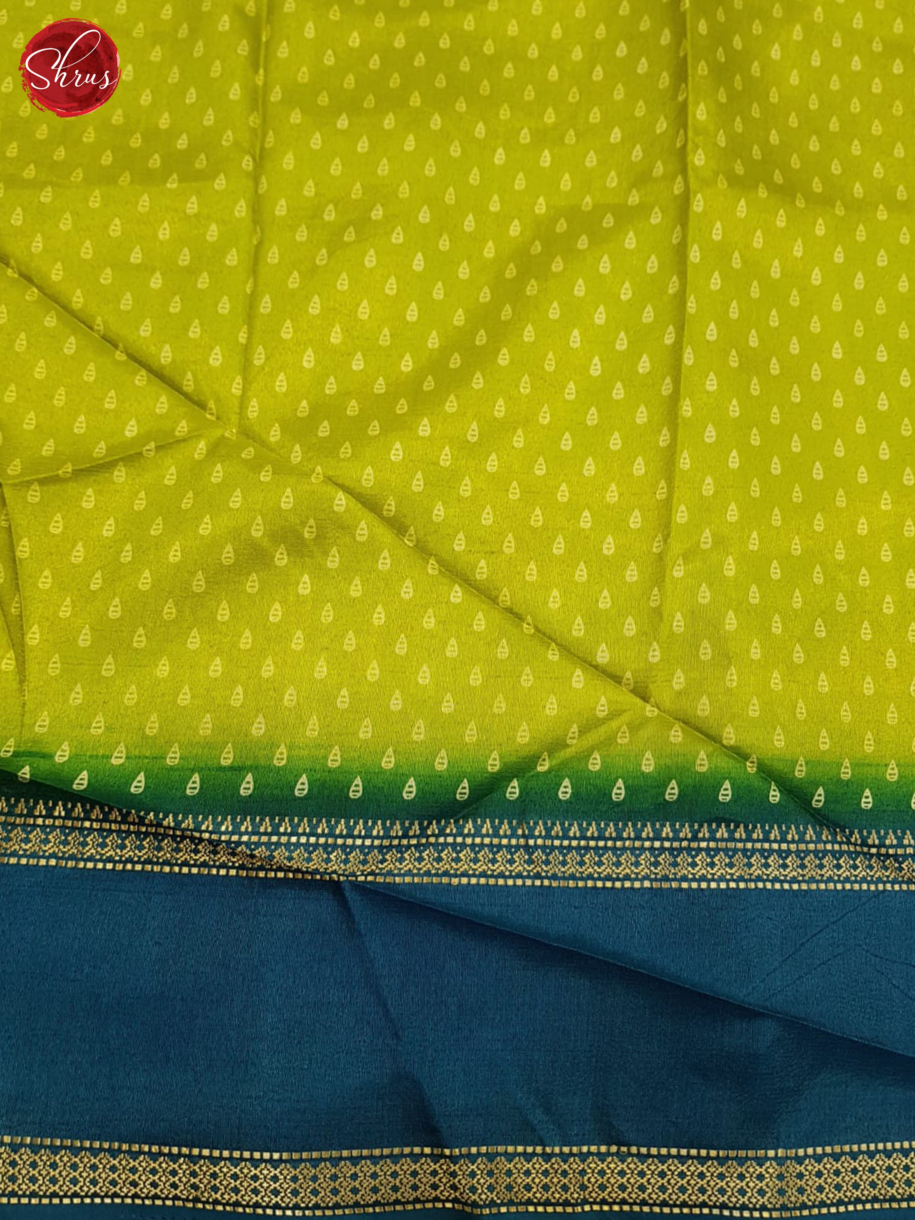 Green And Blue-Semi Crepe Saree - Shop on ShrusEternity.com