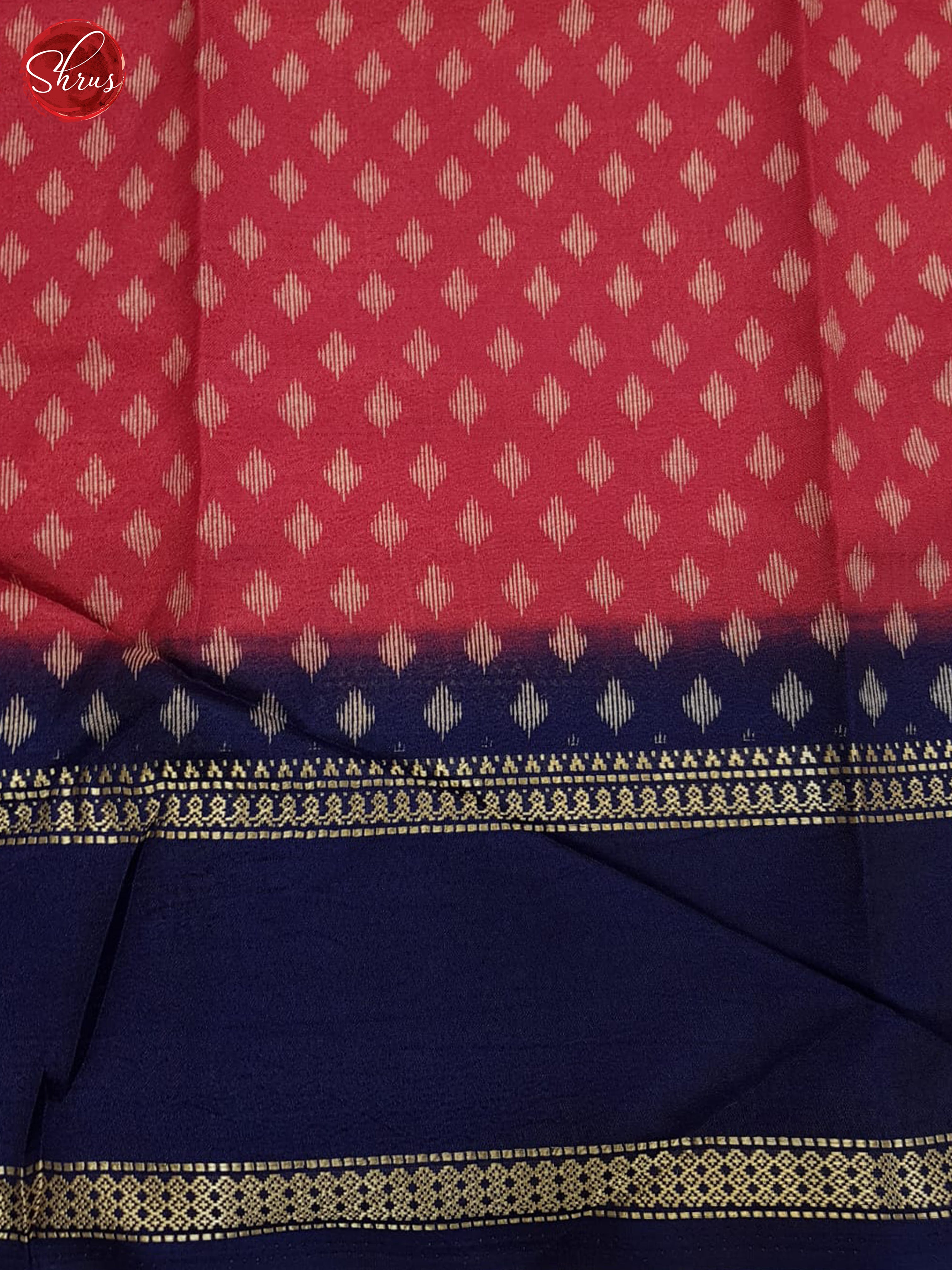 Pink And Blue-Semi Crepe saree - Shop on ShrusEternity.com