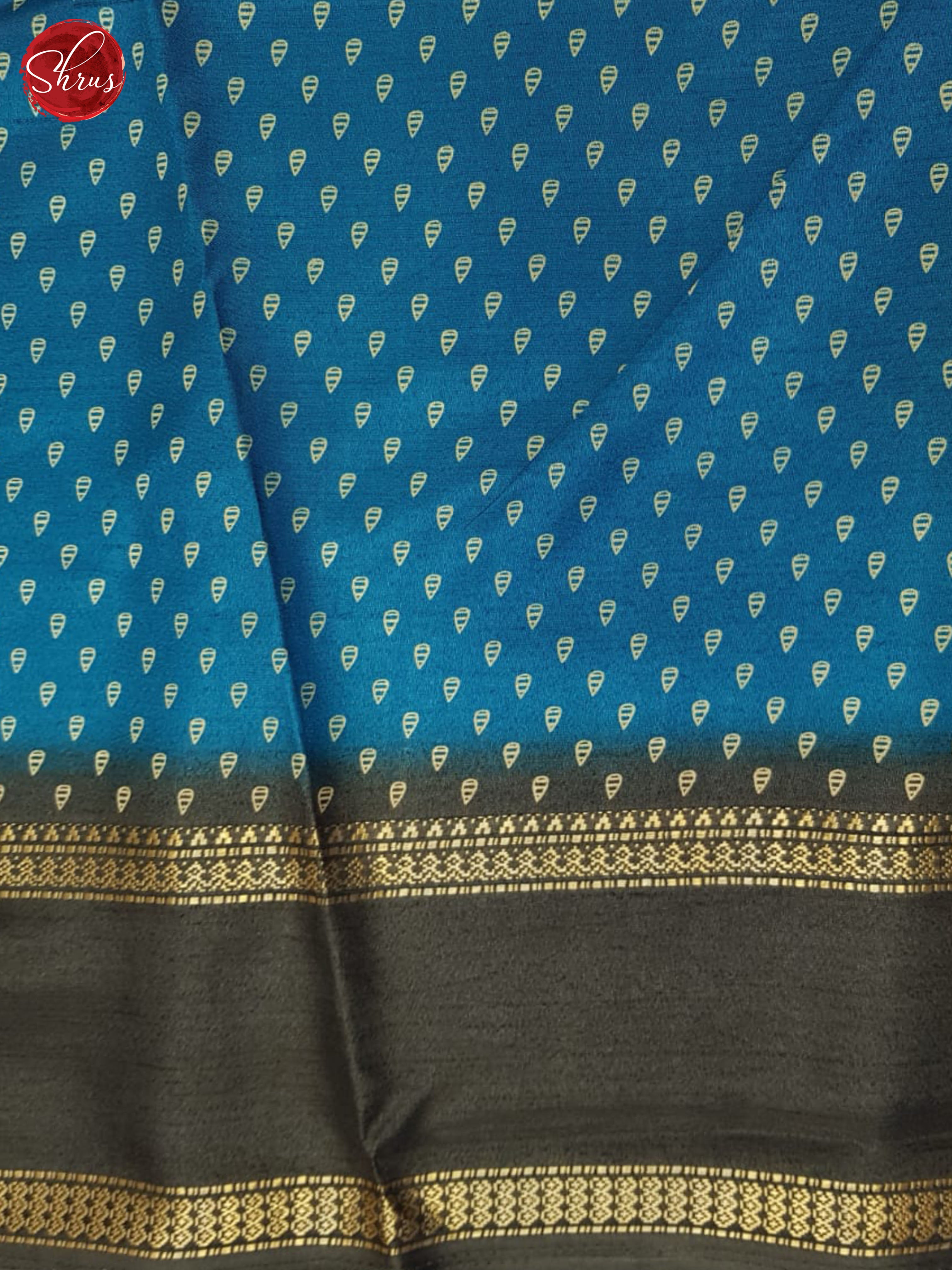 Blue And Grey- Semi crepe saree - Shop on ShrusEternity.com