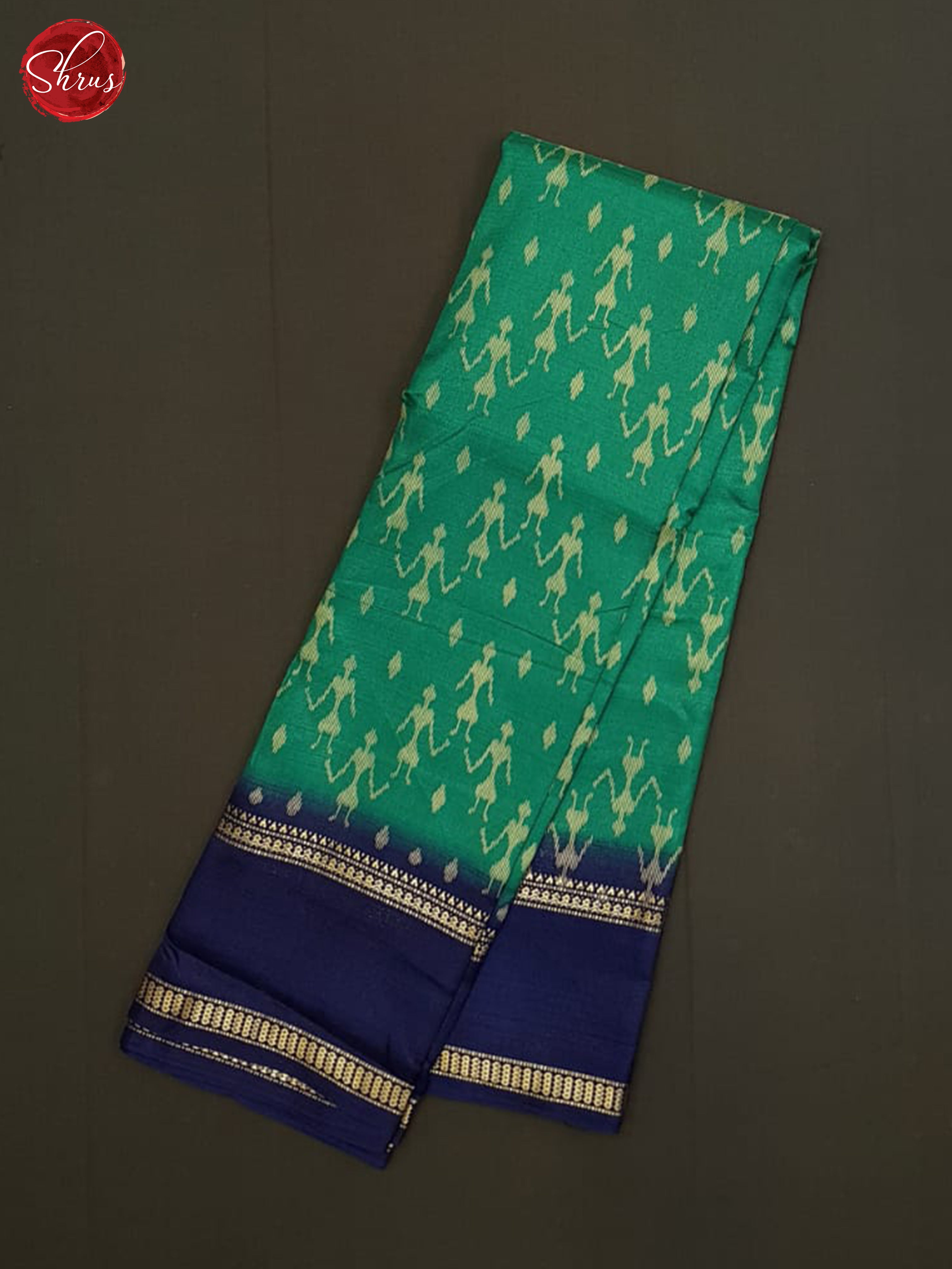 Peacock Green And Blue- Semi Crepe Saree - Shop on ShrusEternity.com