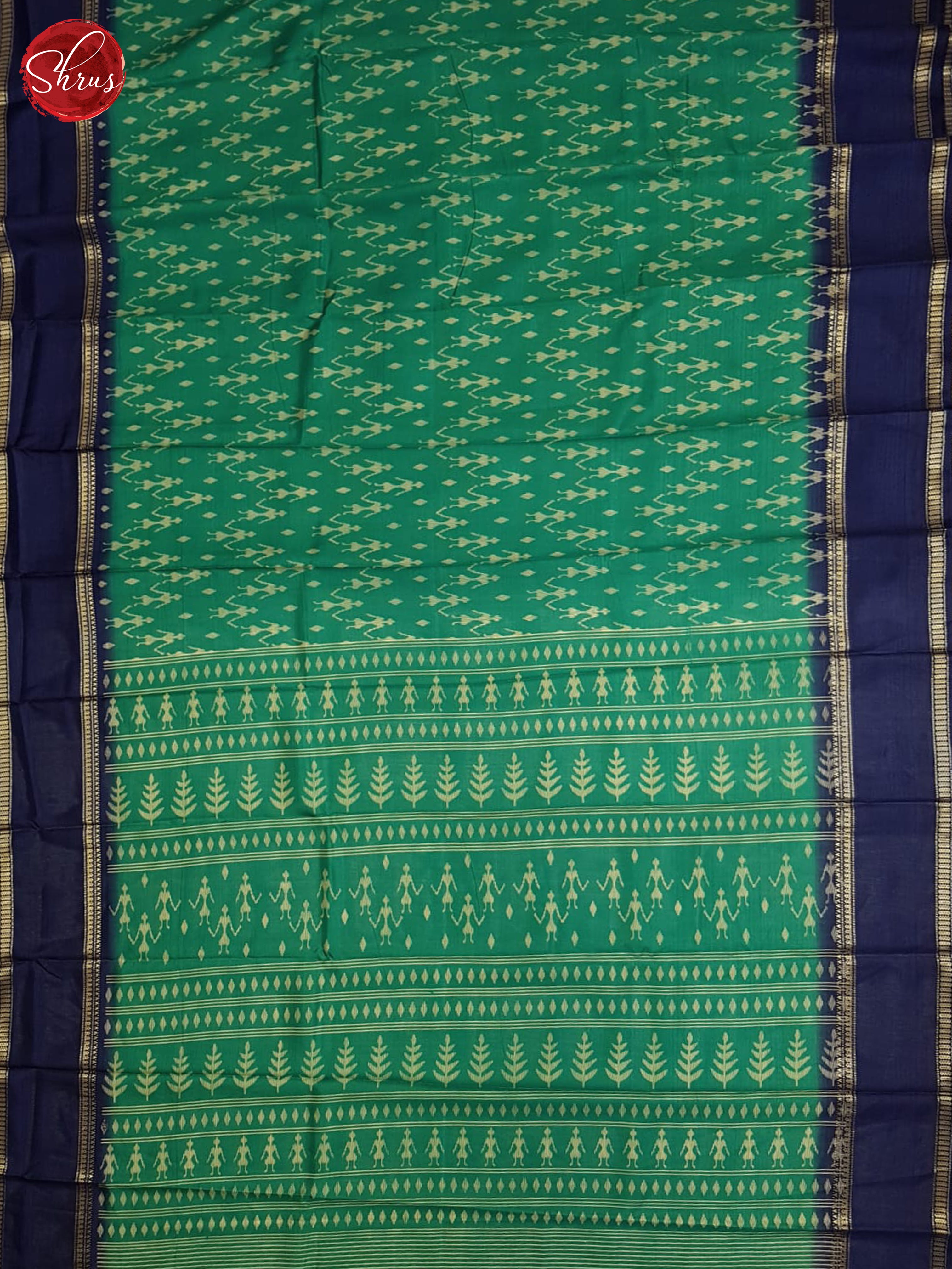 Peacock Green And Blue- Semi Crepe Saree - Shop on ShrusEternity.com