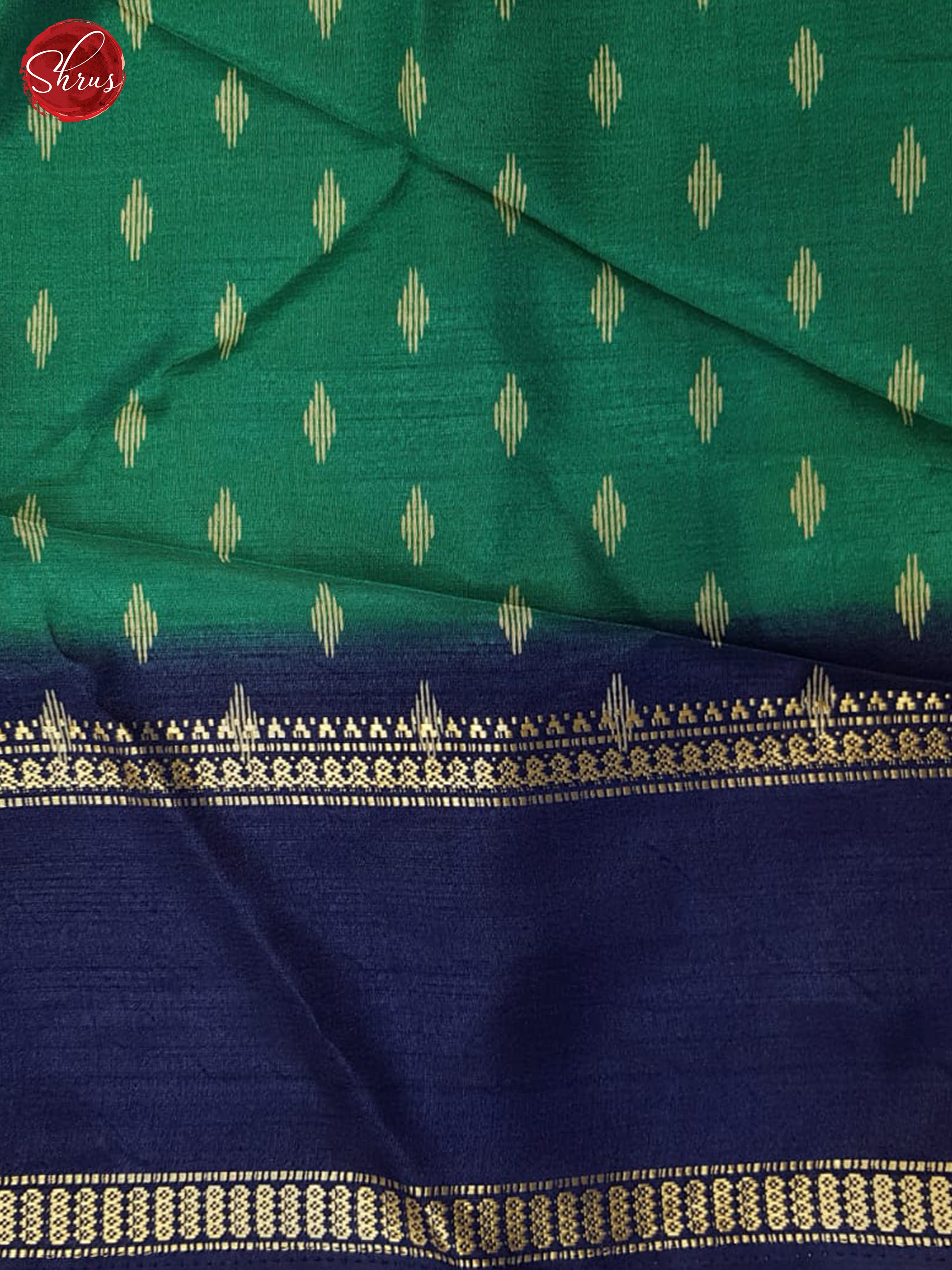 Peacock Green And Blue- Semi Crepe Saree - Shop on ShrusEternity.com