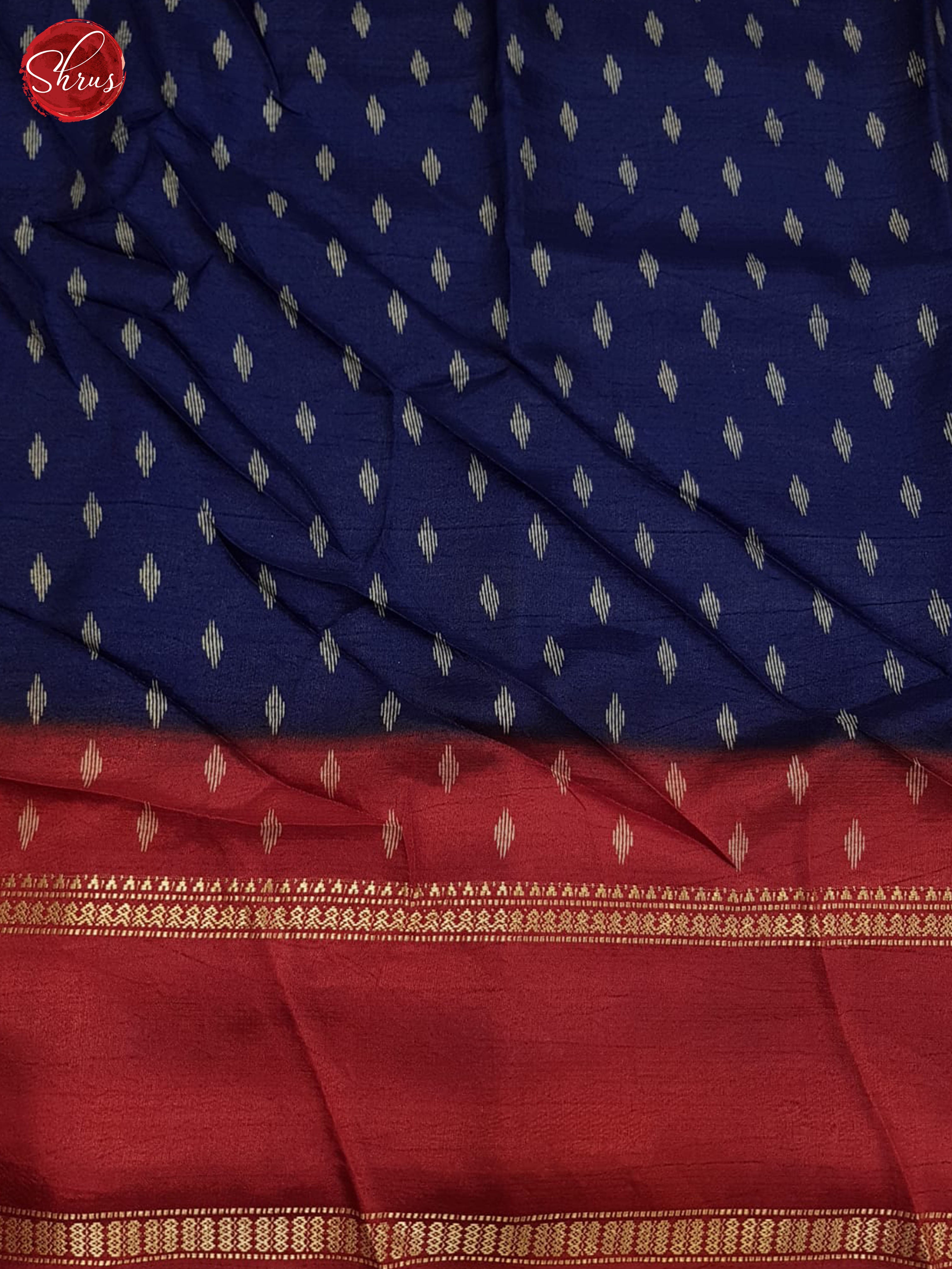 Blue And Red- Semi crepe saree - Shop on ShrusEternity.com