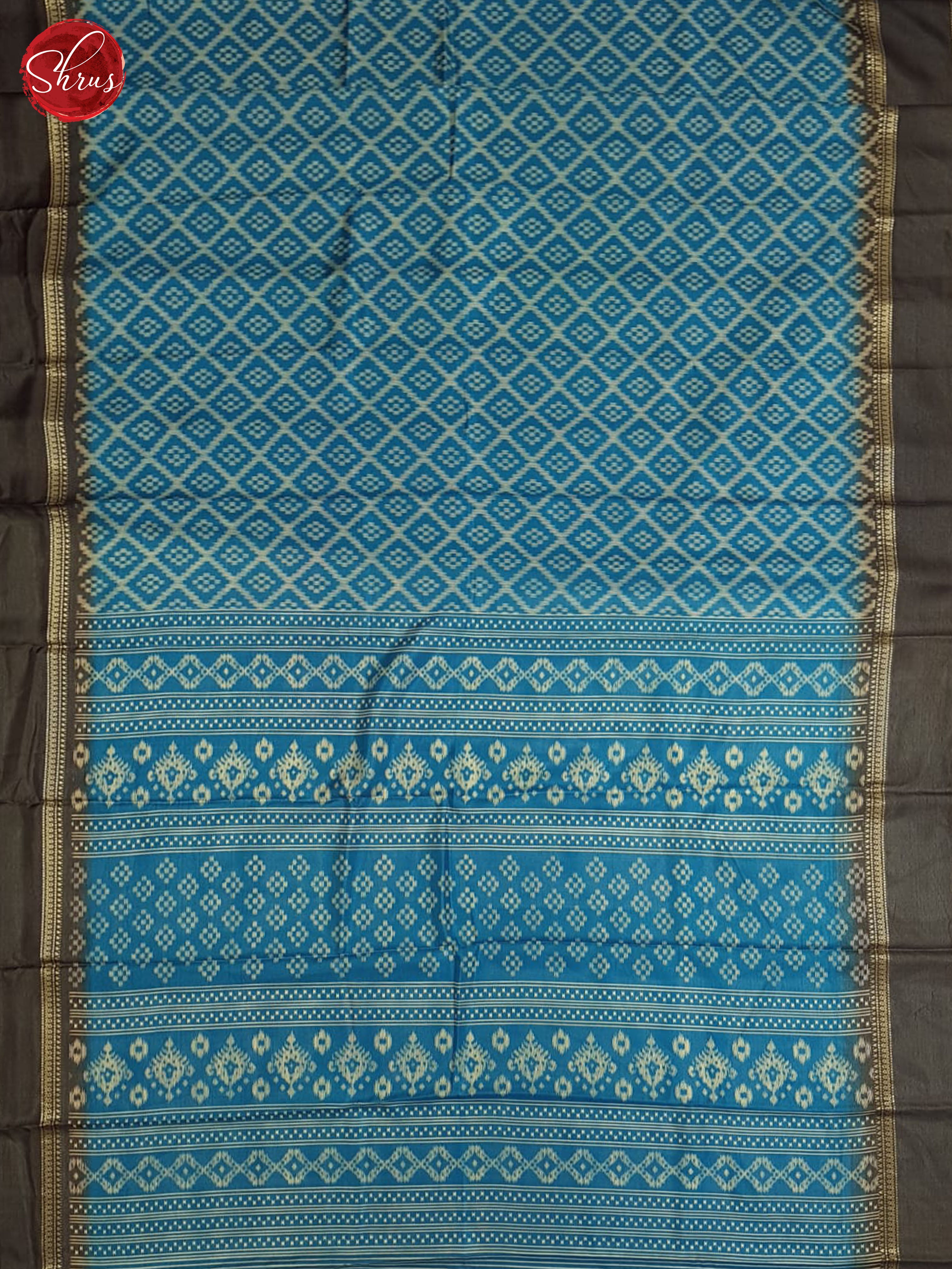 Blue and brown-Semi Crepe saree - Shop on ShrusEternity.com