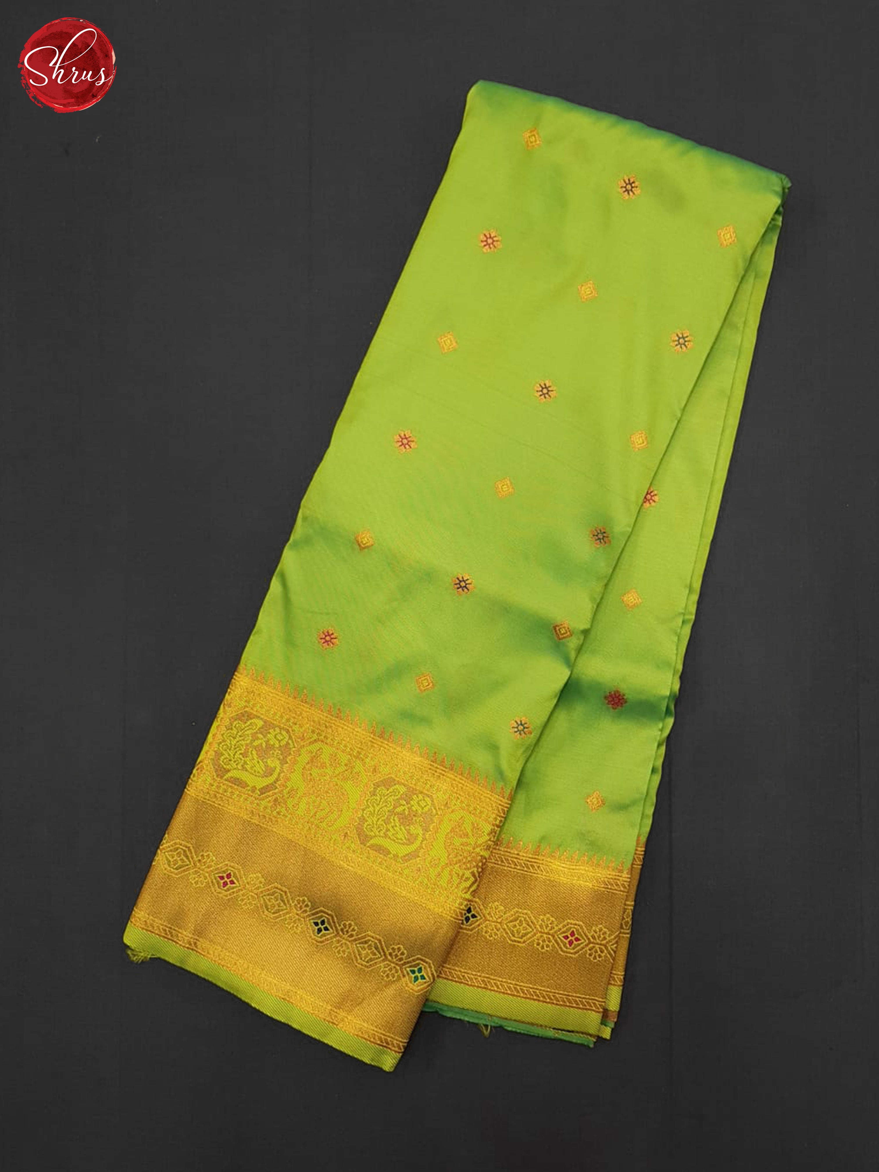 Light green(single tone) - Semi Kanchipuram Saree - Shop on ShrusEternity.com