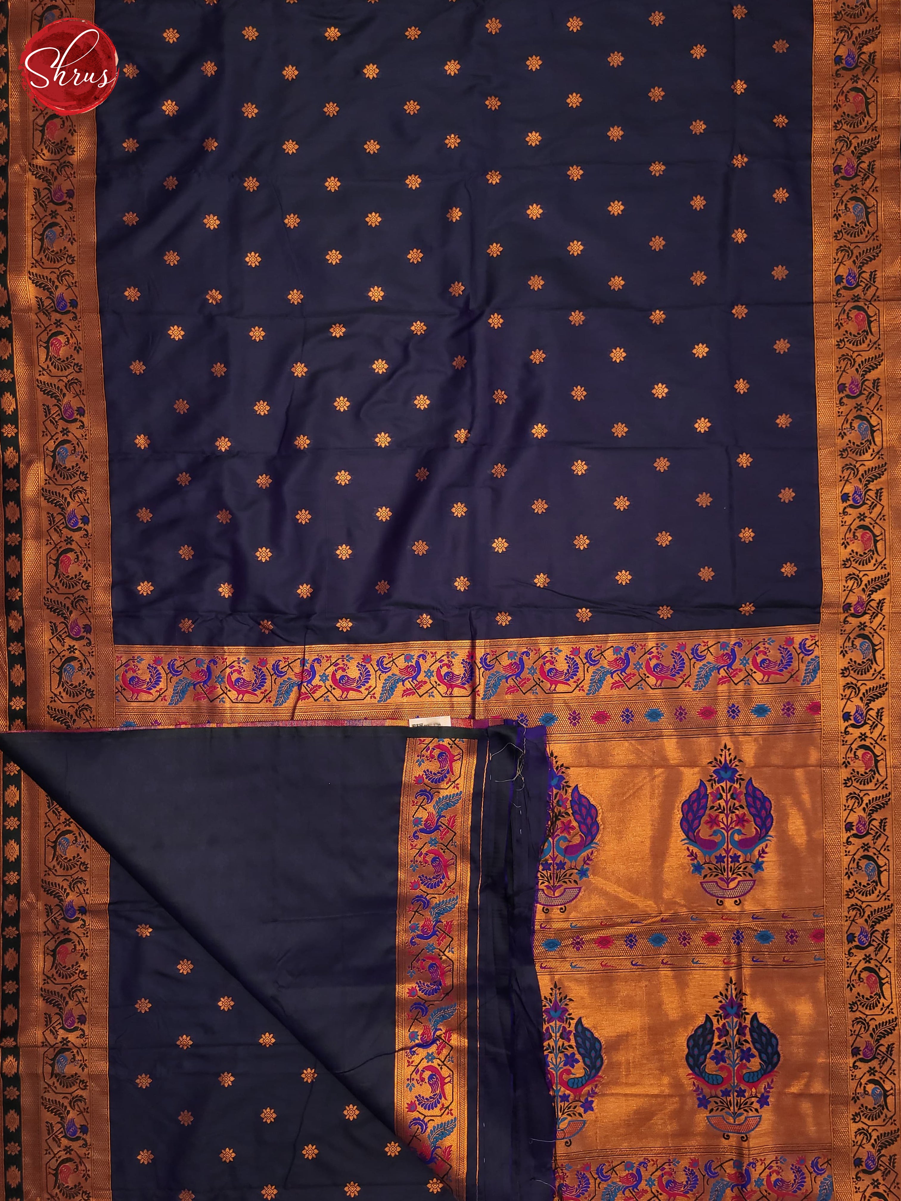 Blue(Single Tone) - Semi Kanchipuram Saree - Shop on ShrusEternity.com