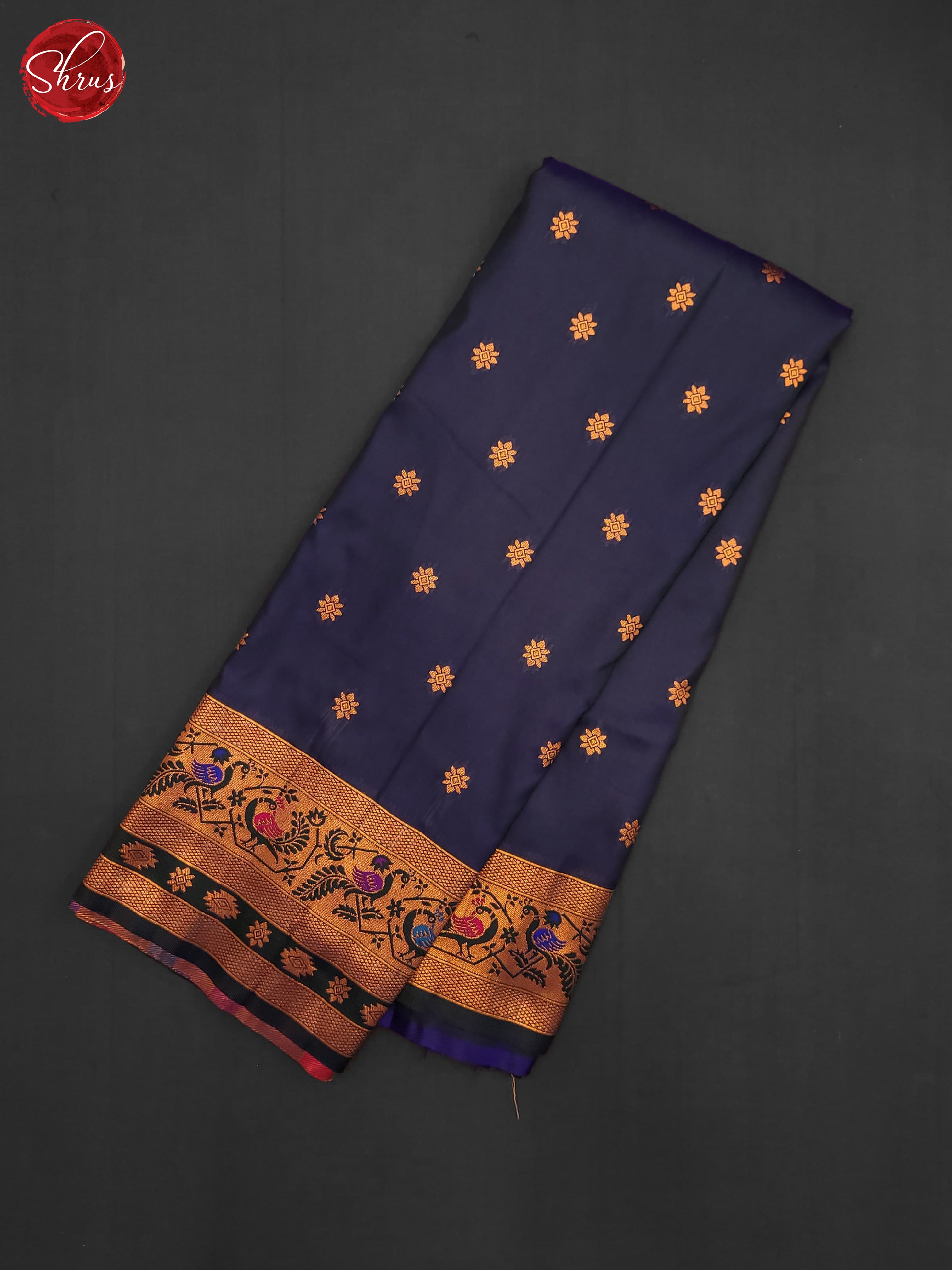 Blue(Single Tone) - Semi Kanchipuram Saree - Shop on ShrusEternity.com