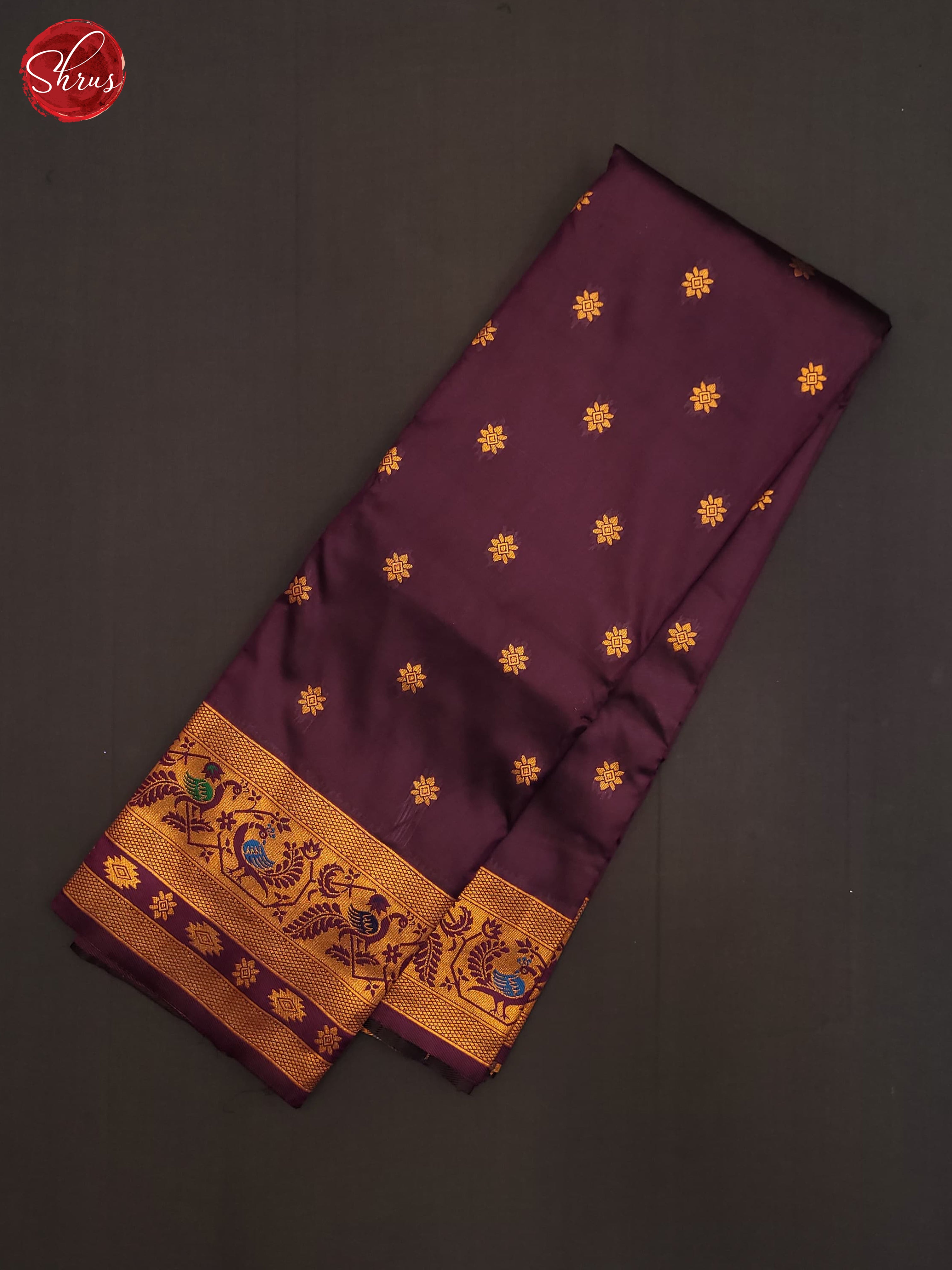 Wine(Single Tone) - Semi Kanchipuram Saree - Shop on ShrusEternity.com