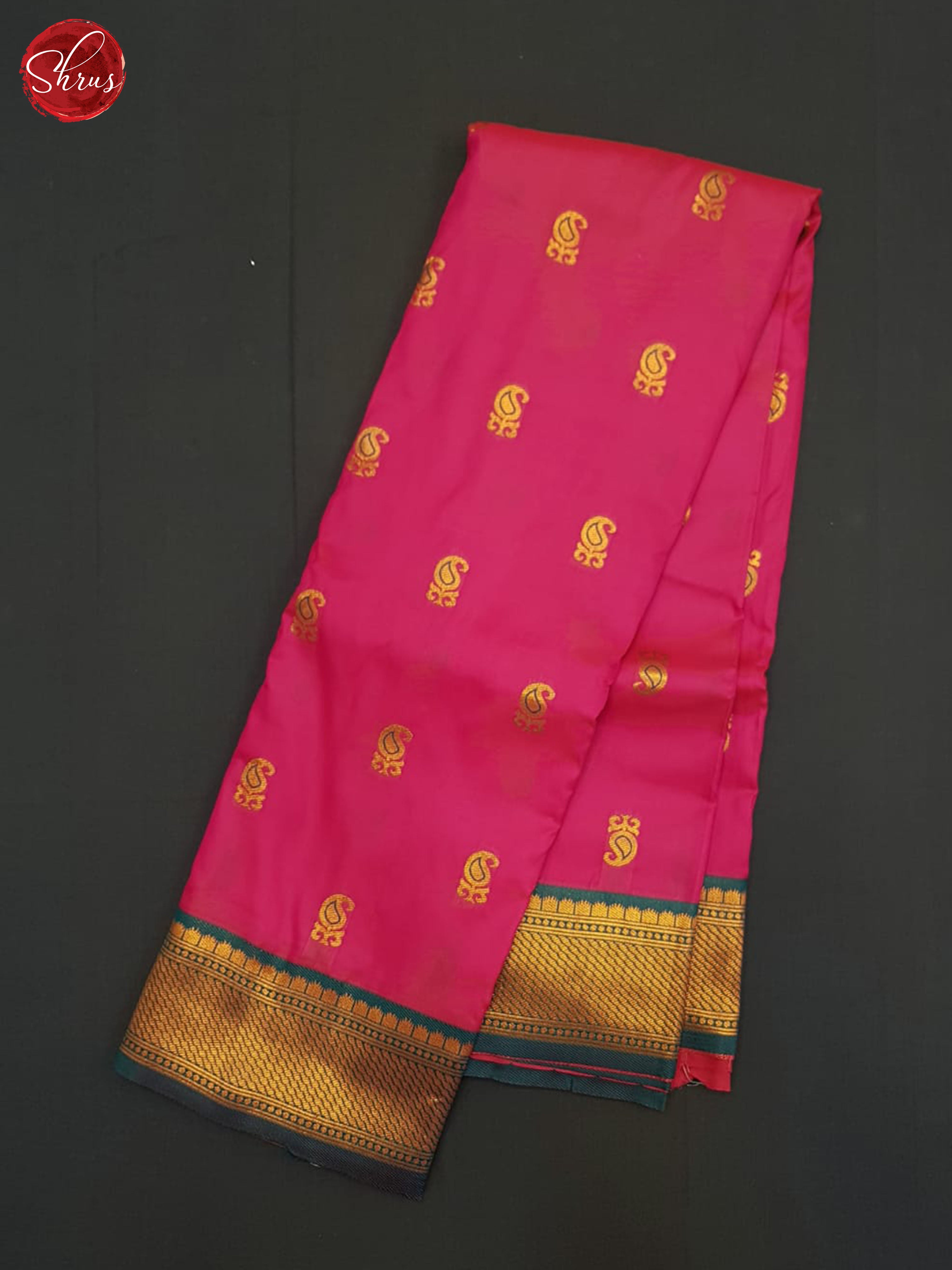 Pink And Green-Semi Kanchipuram saree - Shop on ShrusEternity.com