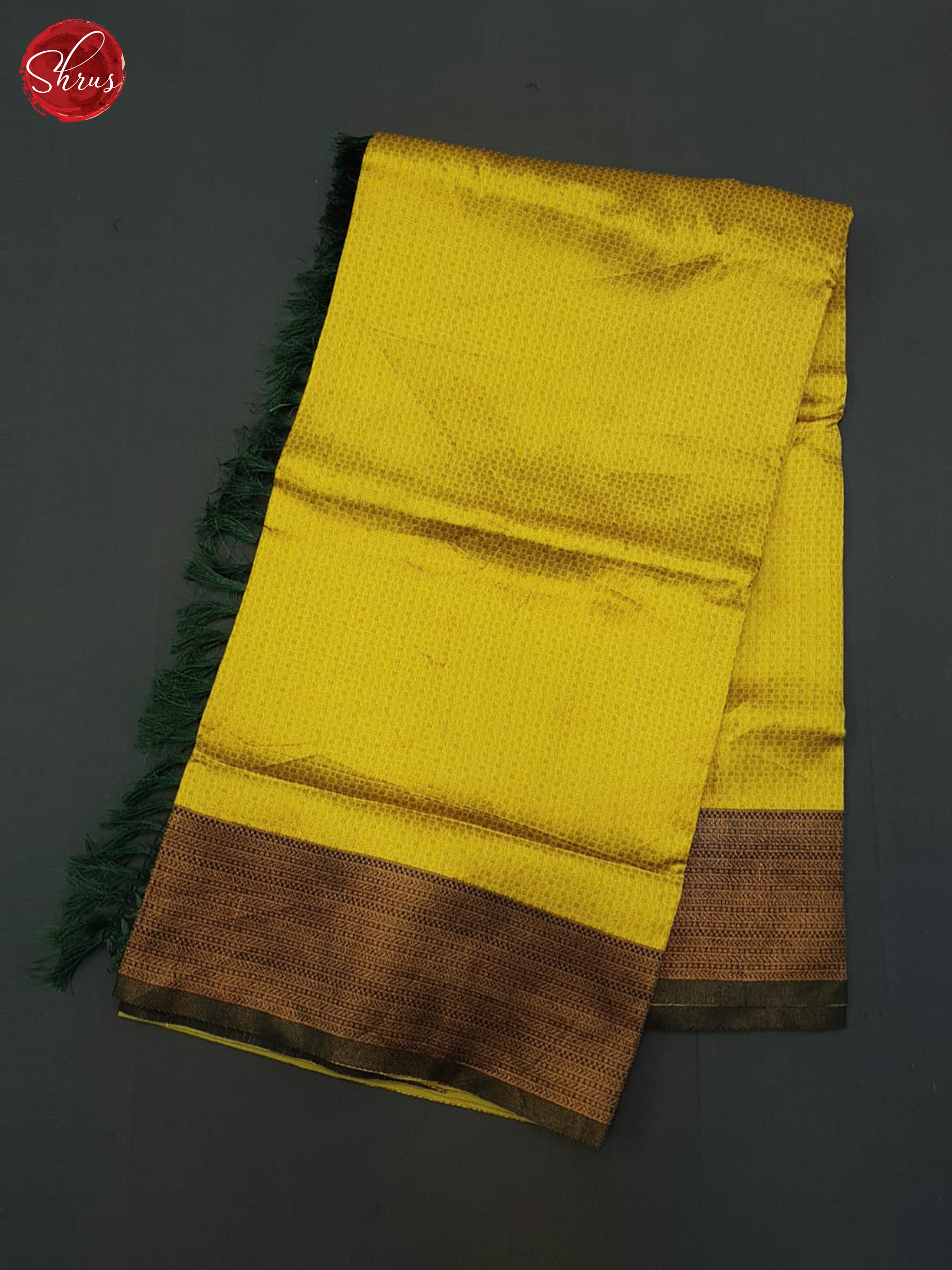 Mustard & Green- Semi Kanchipuram Saree - Shop on ShrusEternity.com