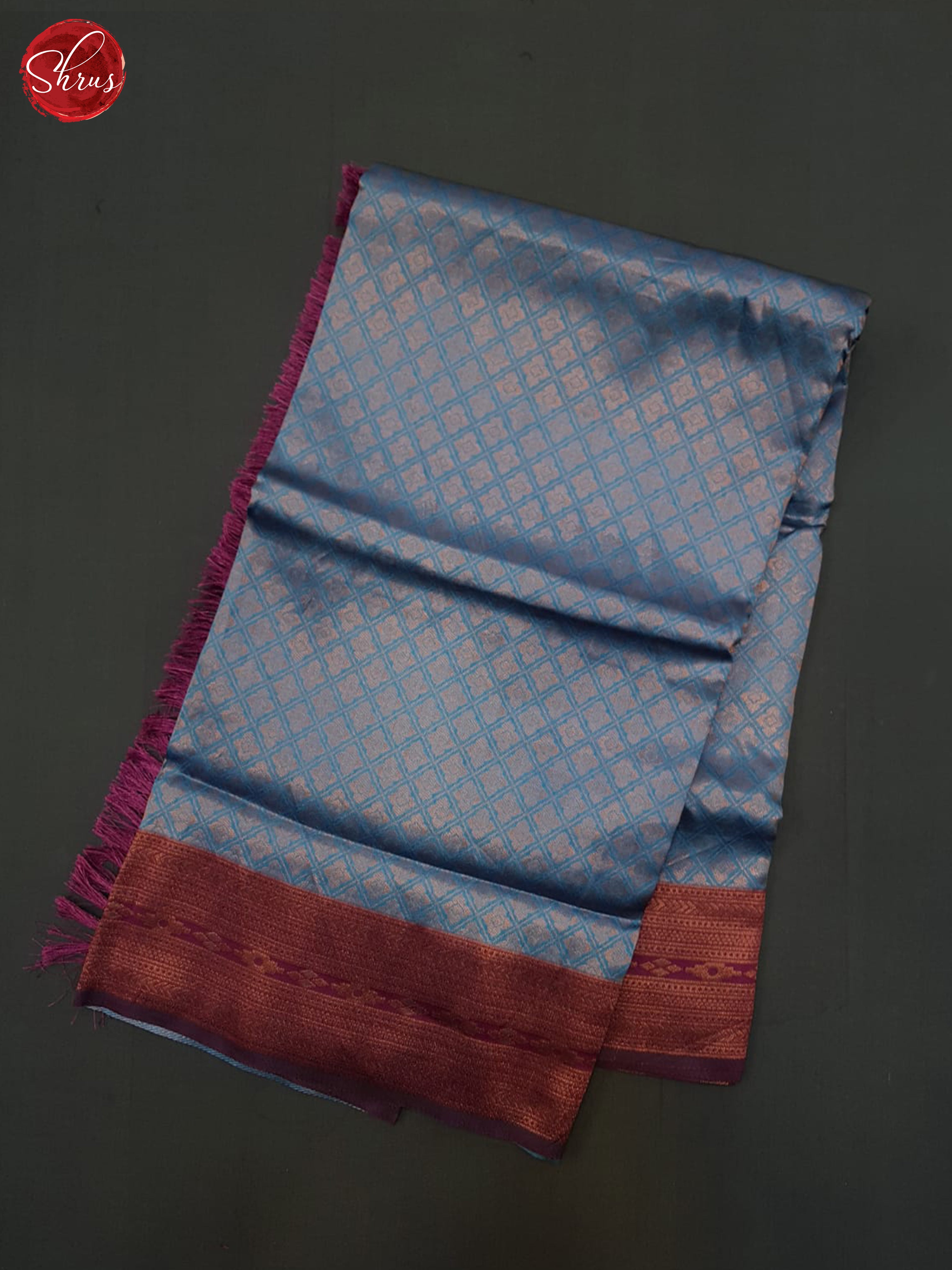 Blue & Maroon- Semi Kanchipuram Saree - Shop on ShrusEternity.com