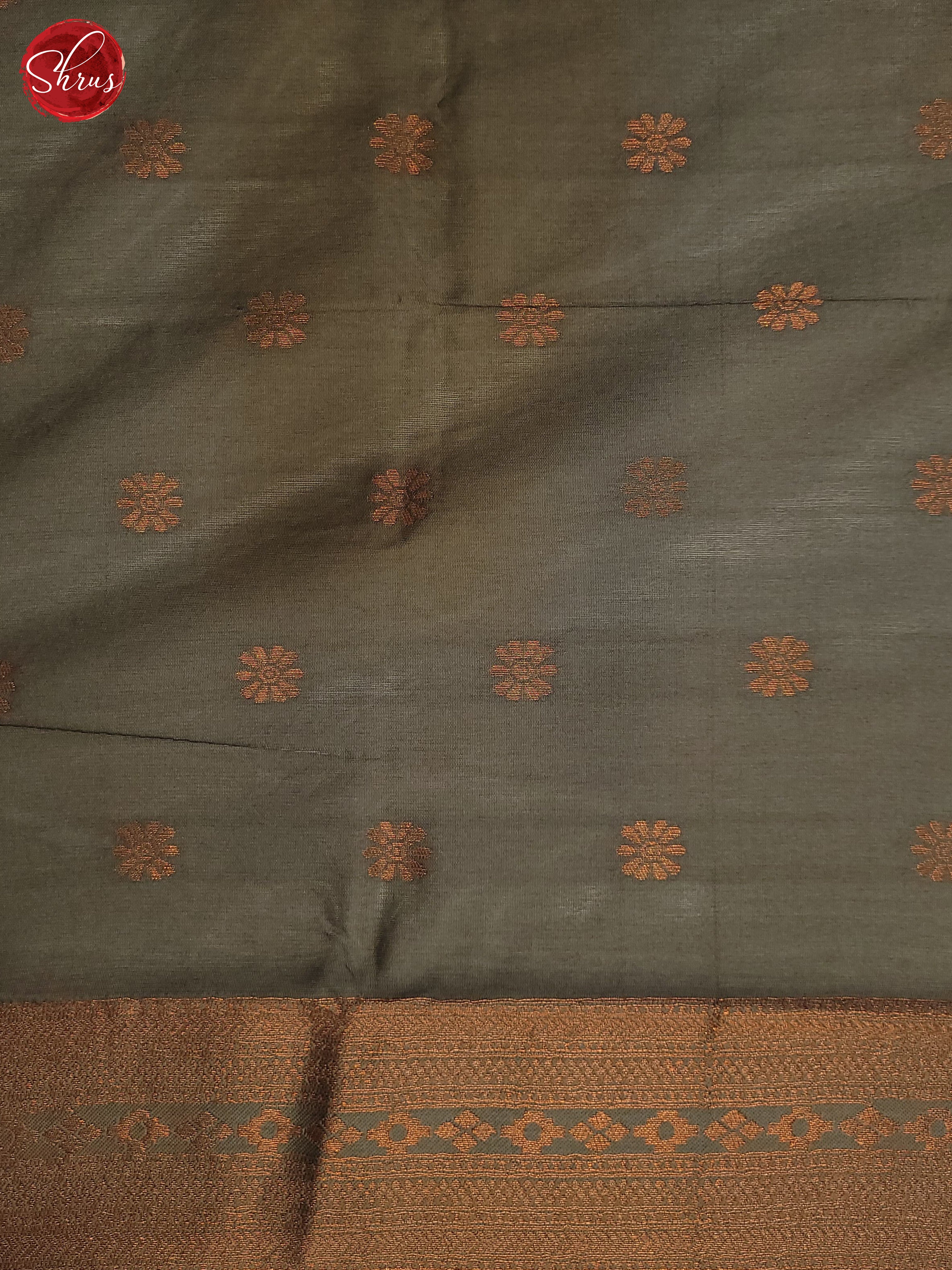 Pink & Grey - Semi Kanchipuram Saree - Shop on ShrusEternity.com