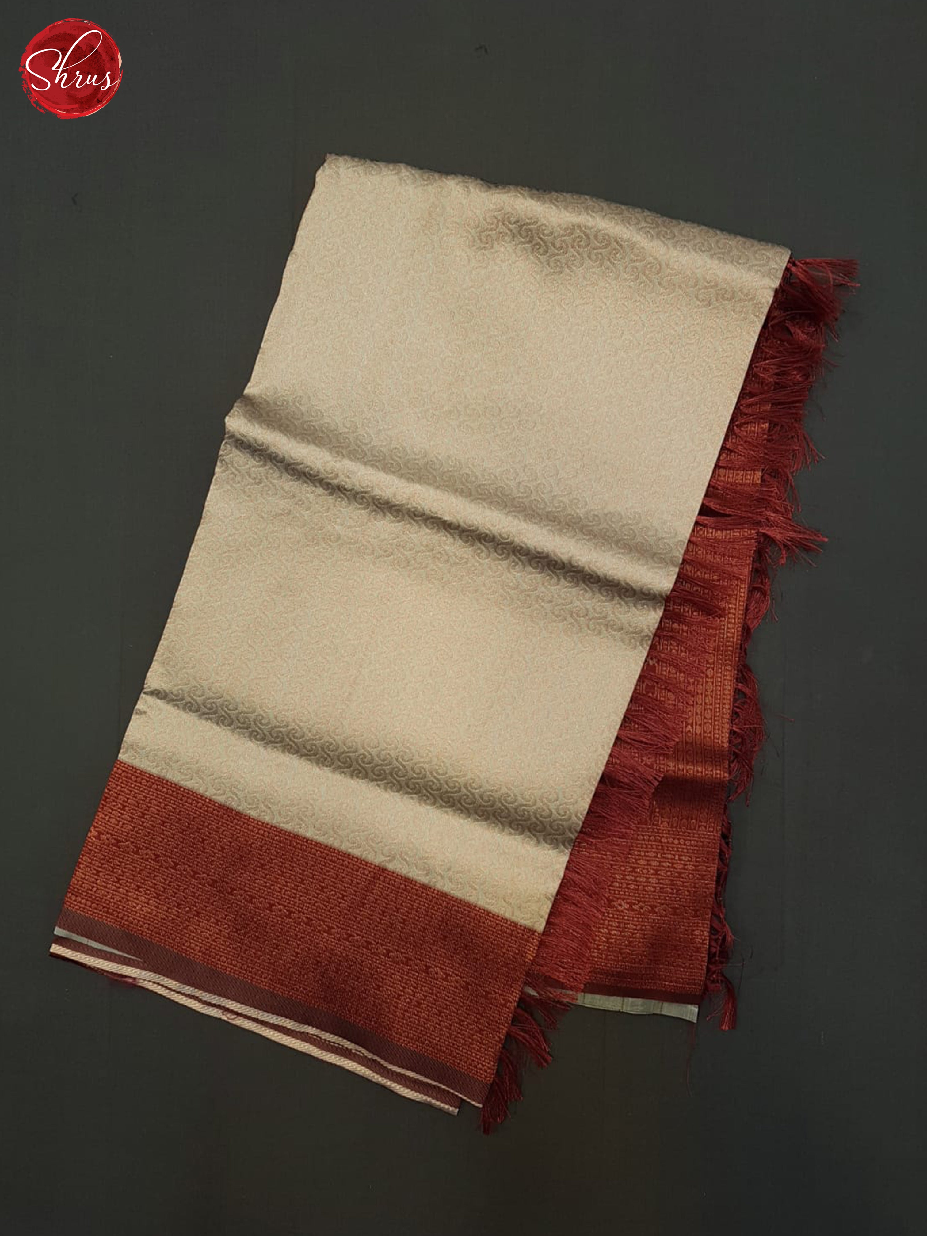 Grey & arakku Maroon - Semi Kanchipuram Saree - Shop on ShrusEternity.com