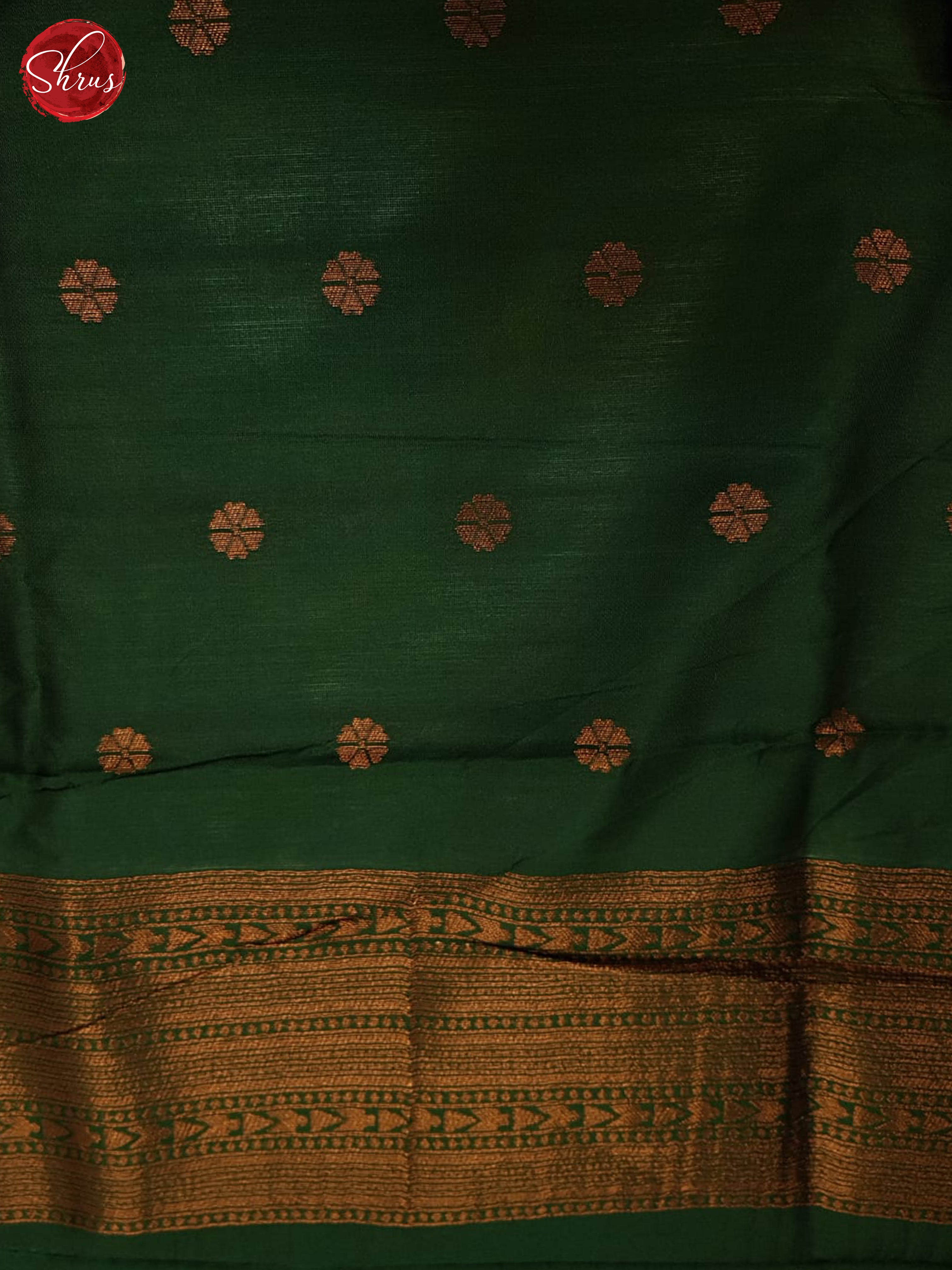 Green & Dark Green - Semi Kanchipuram Saree - Shop on ShrusEternity.com