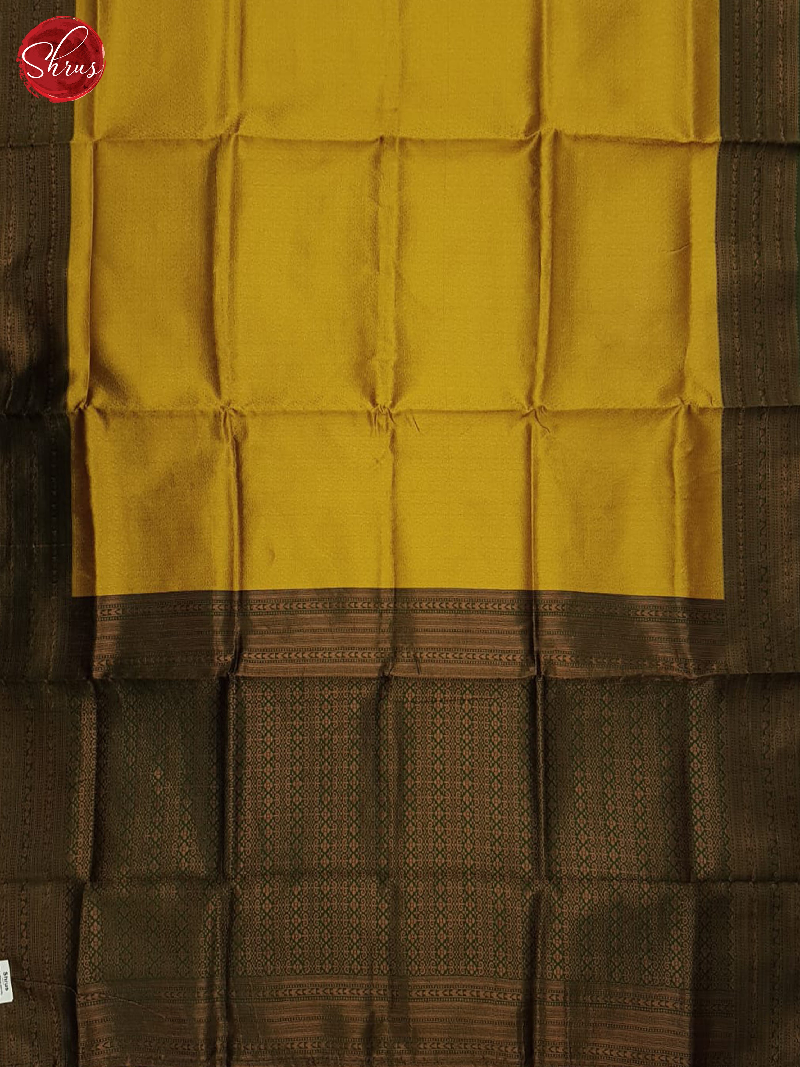 Mustard & Green - Semi Kanchipuram Saree - Shop on ShrusEternity.com