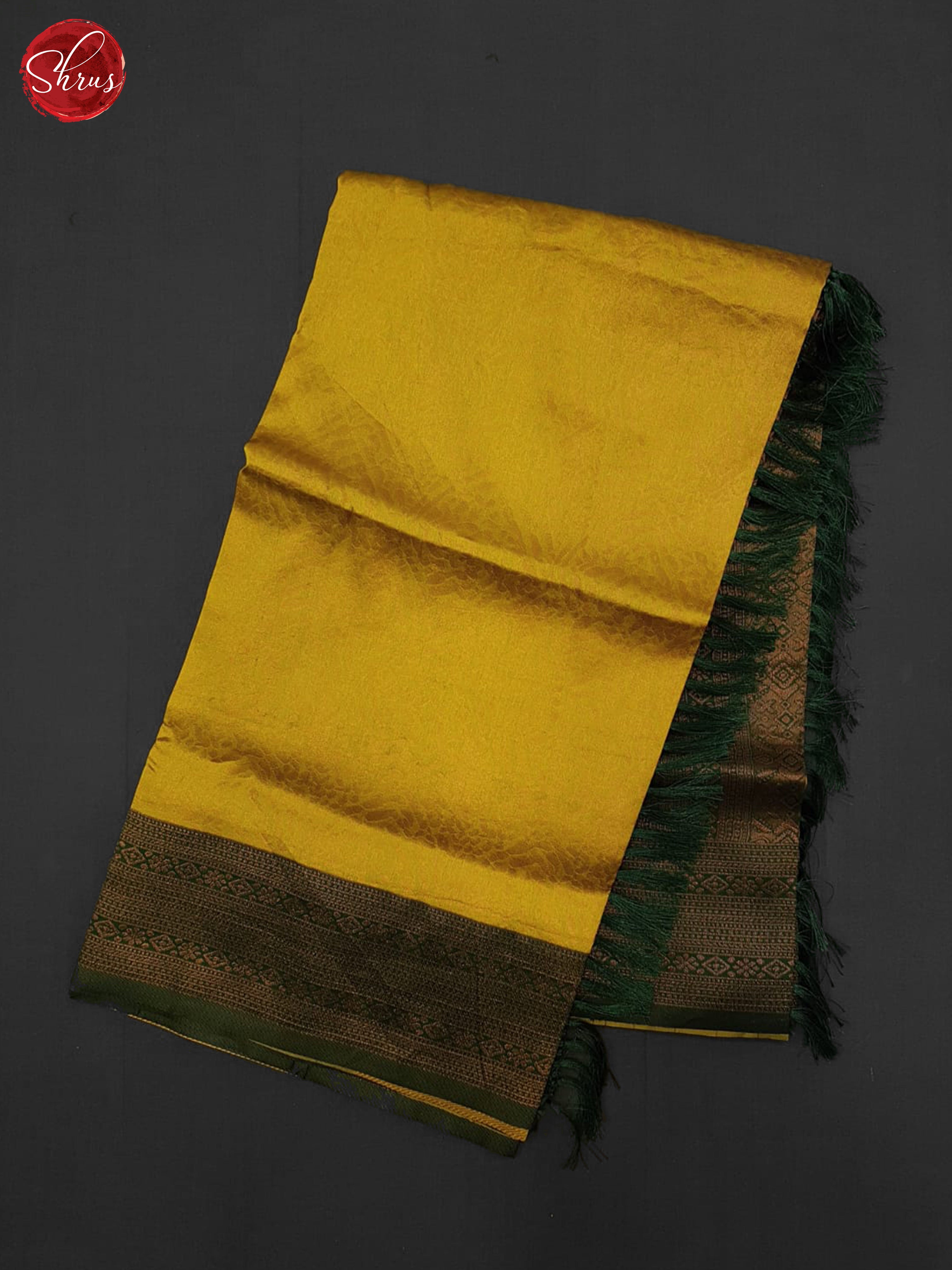 Mustard & Green - Semi Kanchipuram Saree - Shop on ShrusEternity.com