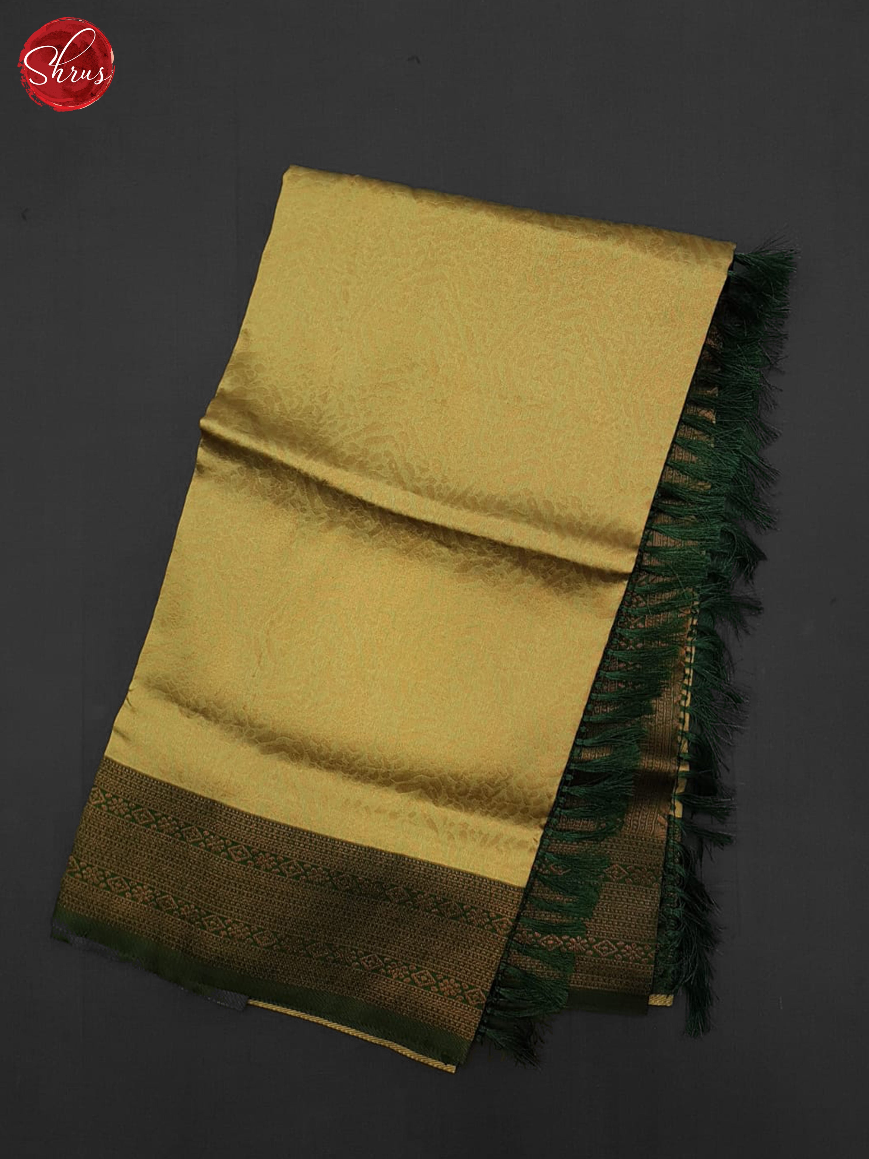 Beige & Green - Semi Kanchipuram Saree - Shop on ShrusEternity.com