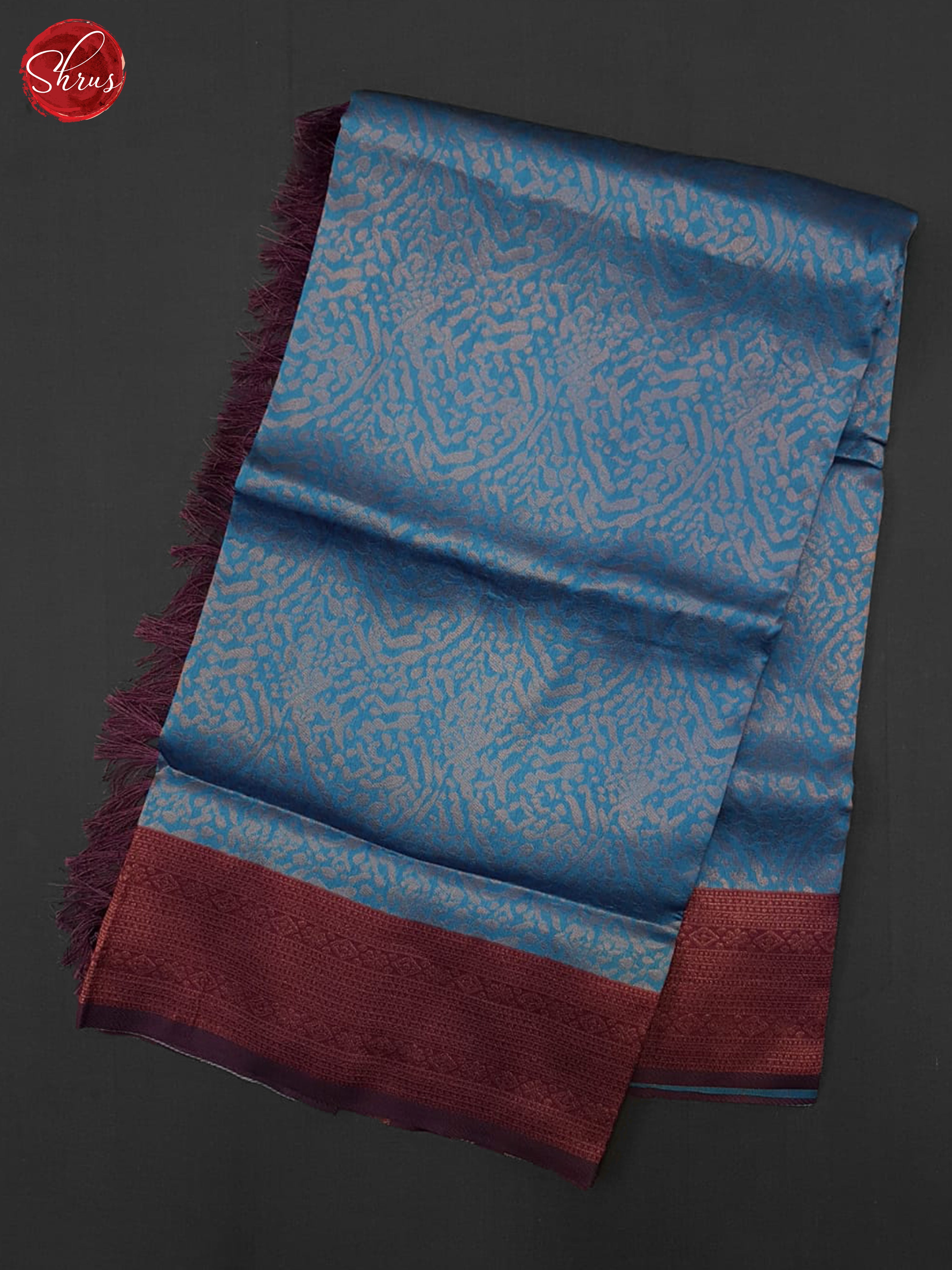 Blue  & Maroon - Semi Kanchipuram Saree - Shop on ShrusEternity.com