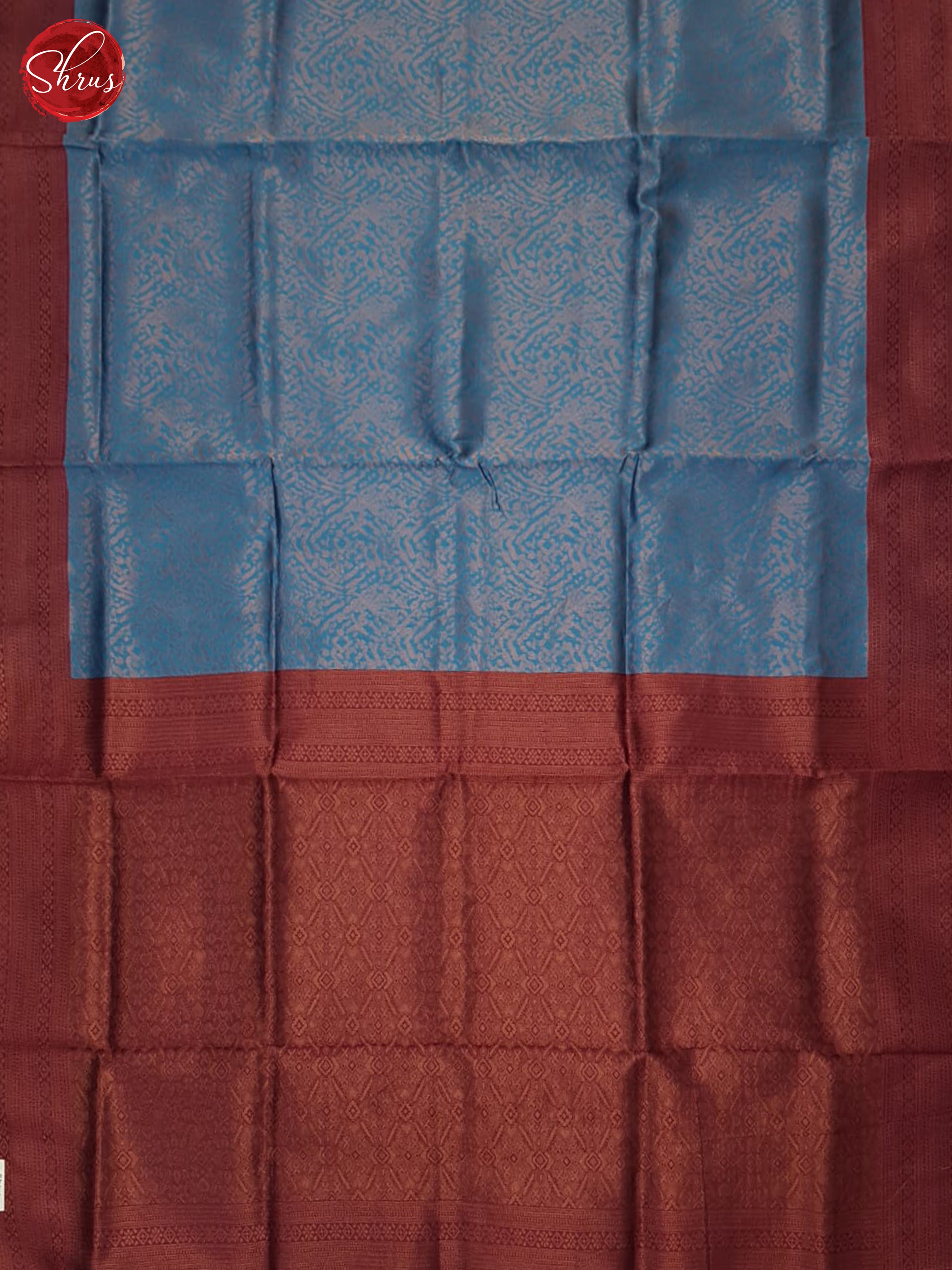 Blue  & Maroon - Semi Kanchipuram Saree - Shop on ShrusEternity.com