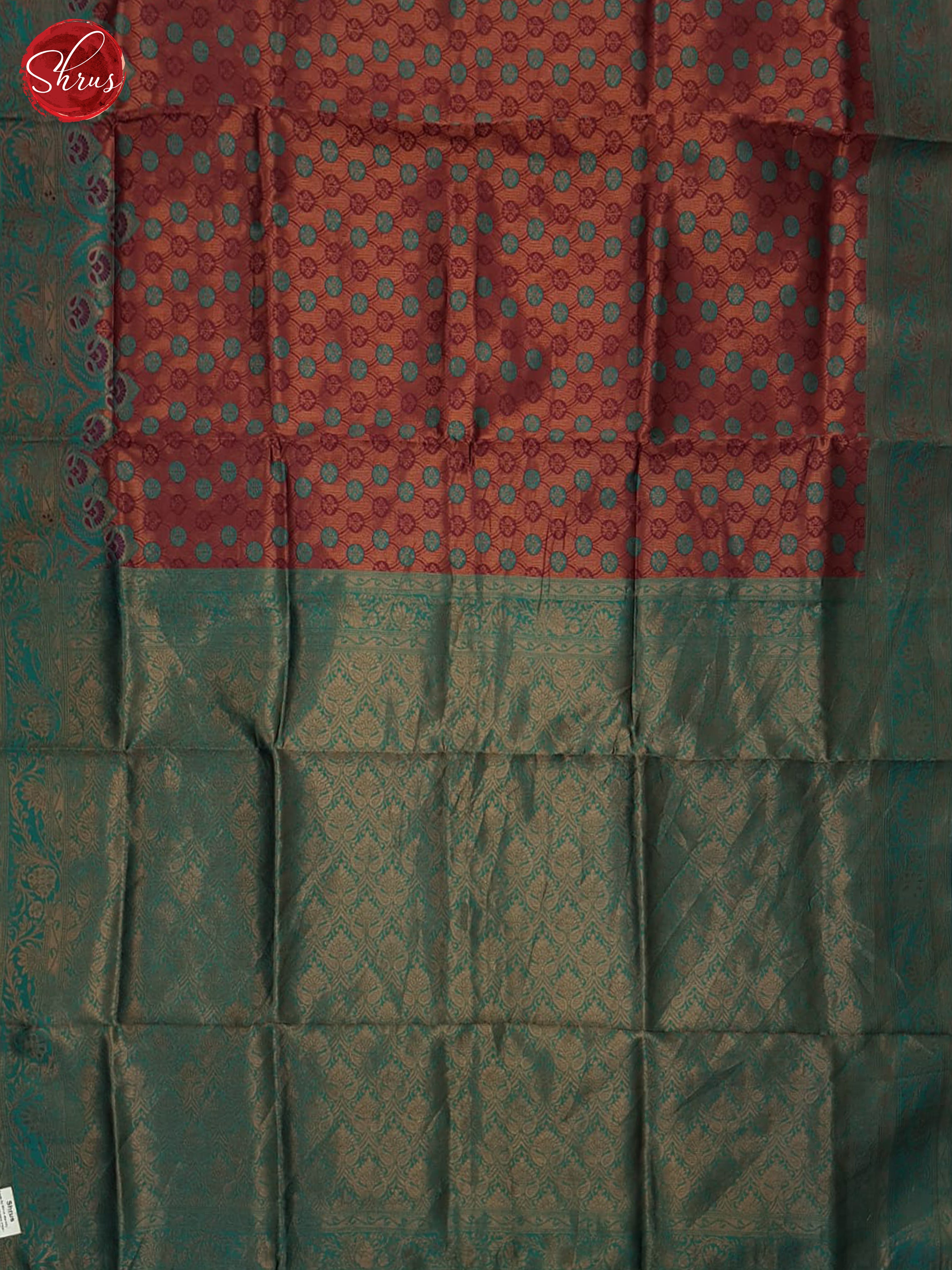 Wine & Green- Semi Kanchipuram Saree - Shop on ShrusEternity.com