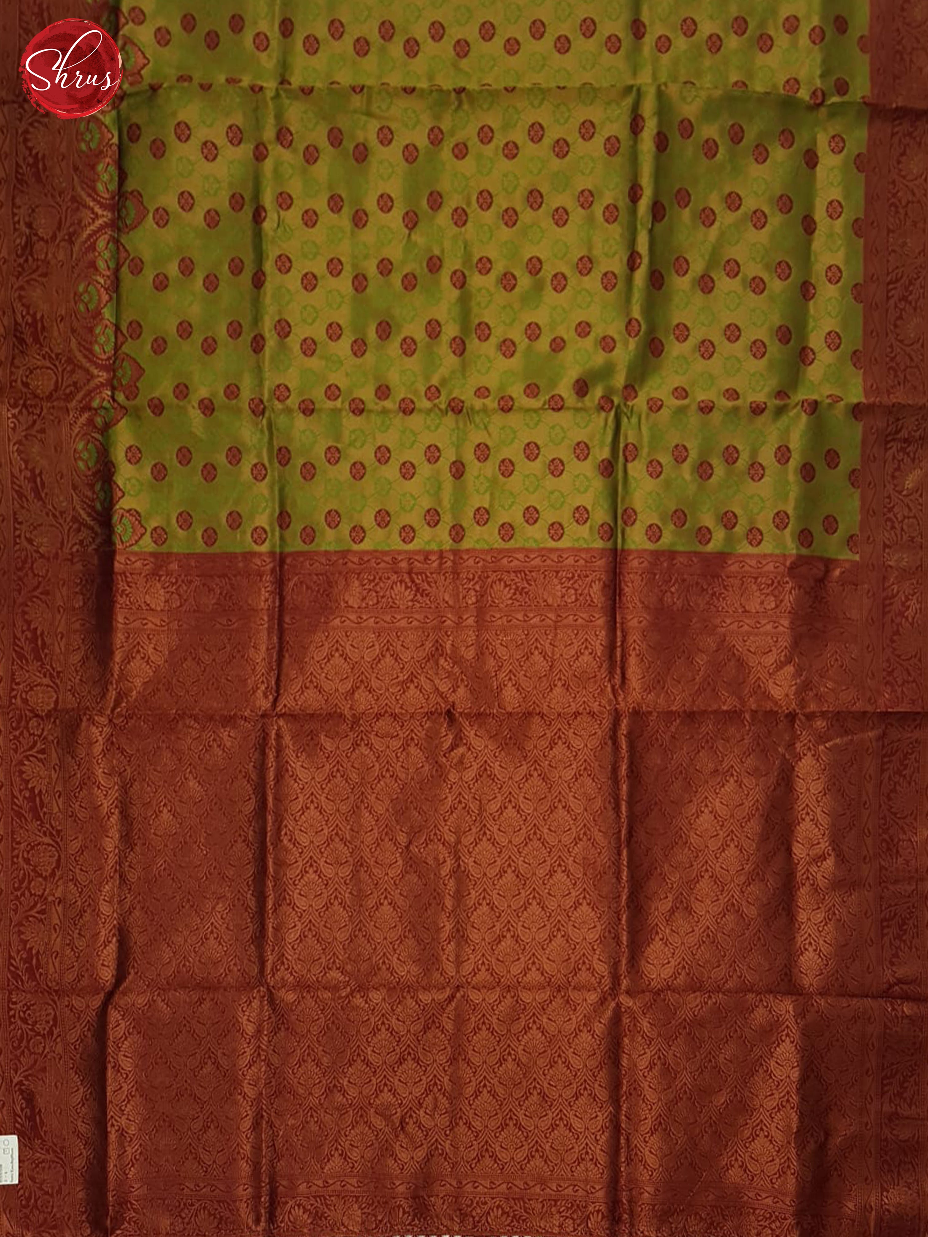 Green & Arakku Maroon  - Semi Kanchipuram Saree - Shop on ShrusEternity.com