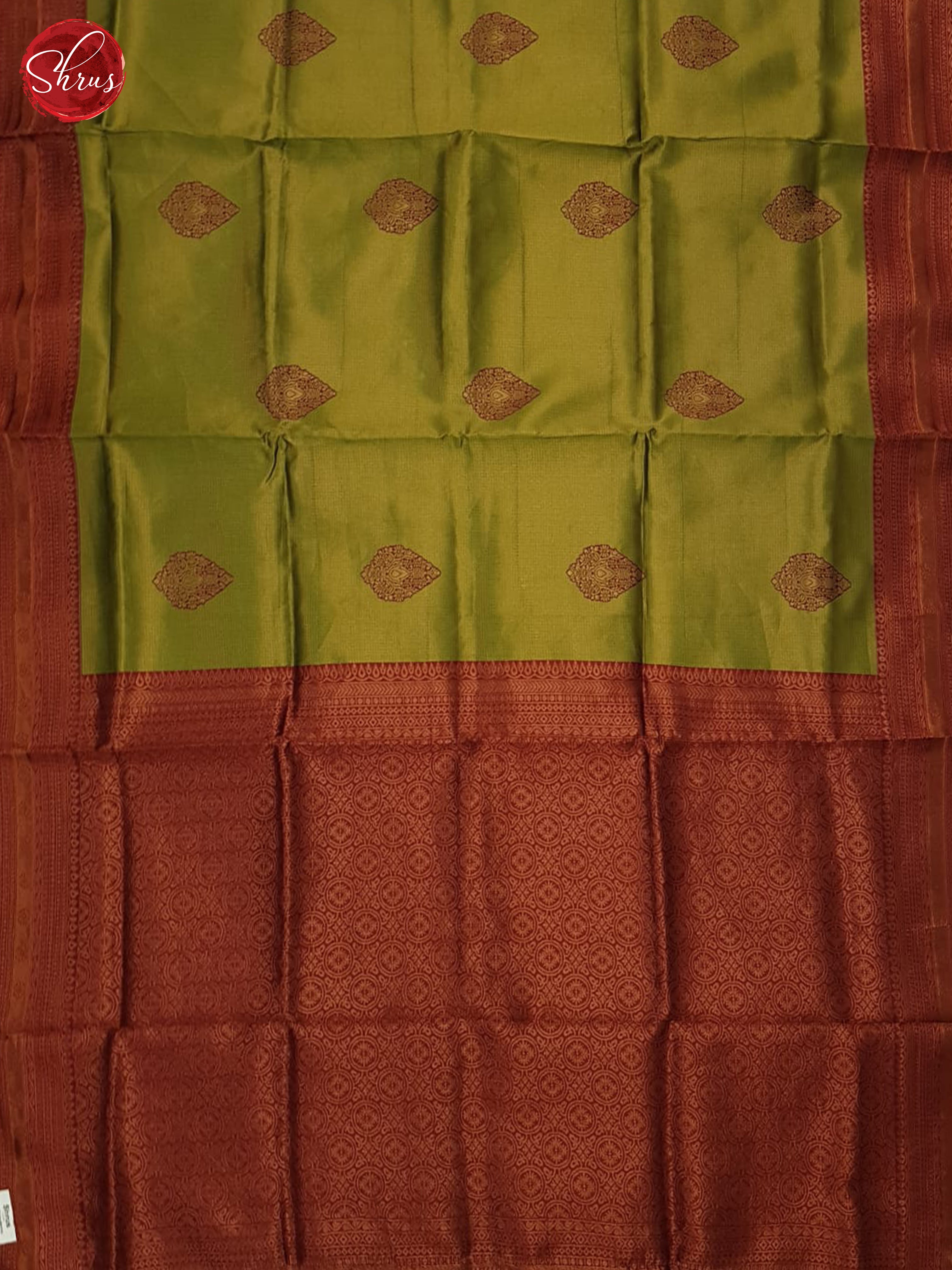 Green & Arakku Maroon- Semi Kanchipuram Saree - Shop on ShrusEternity.com