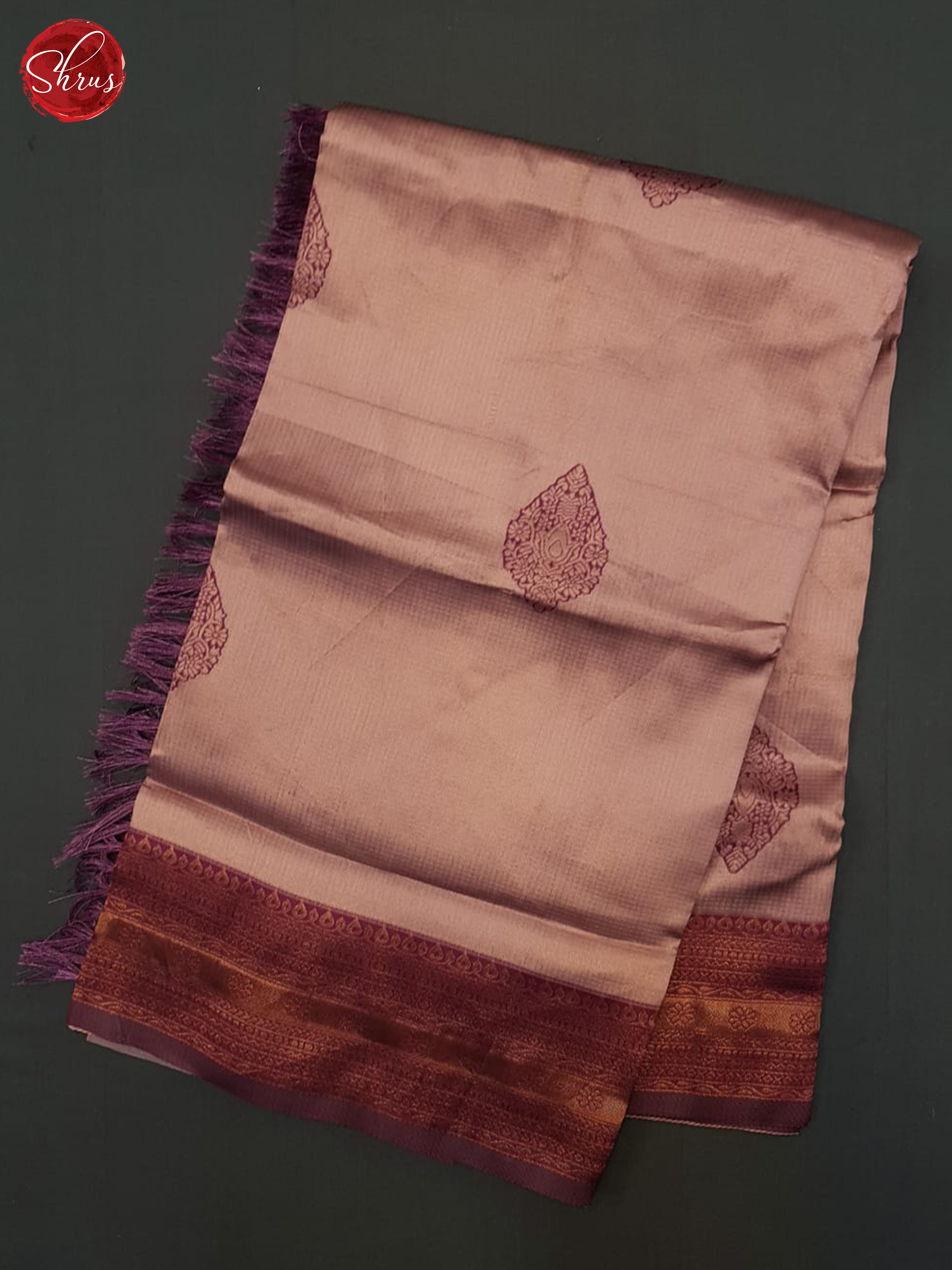 Onion Pink & Wine- Semi Kanchipuram Saree - Shop on ShrusEternity.com