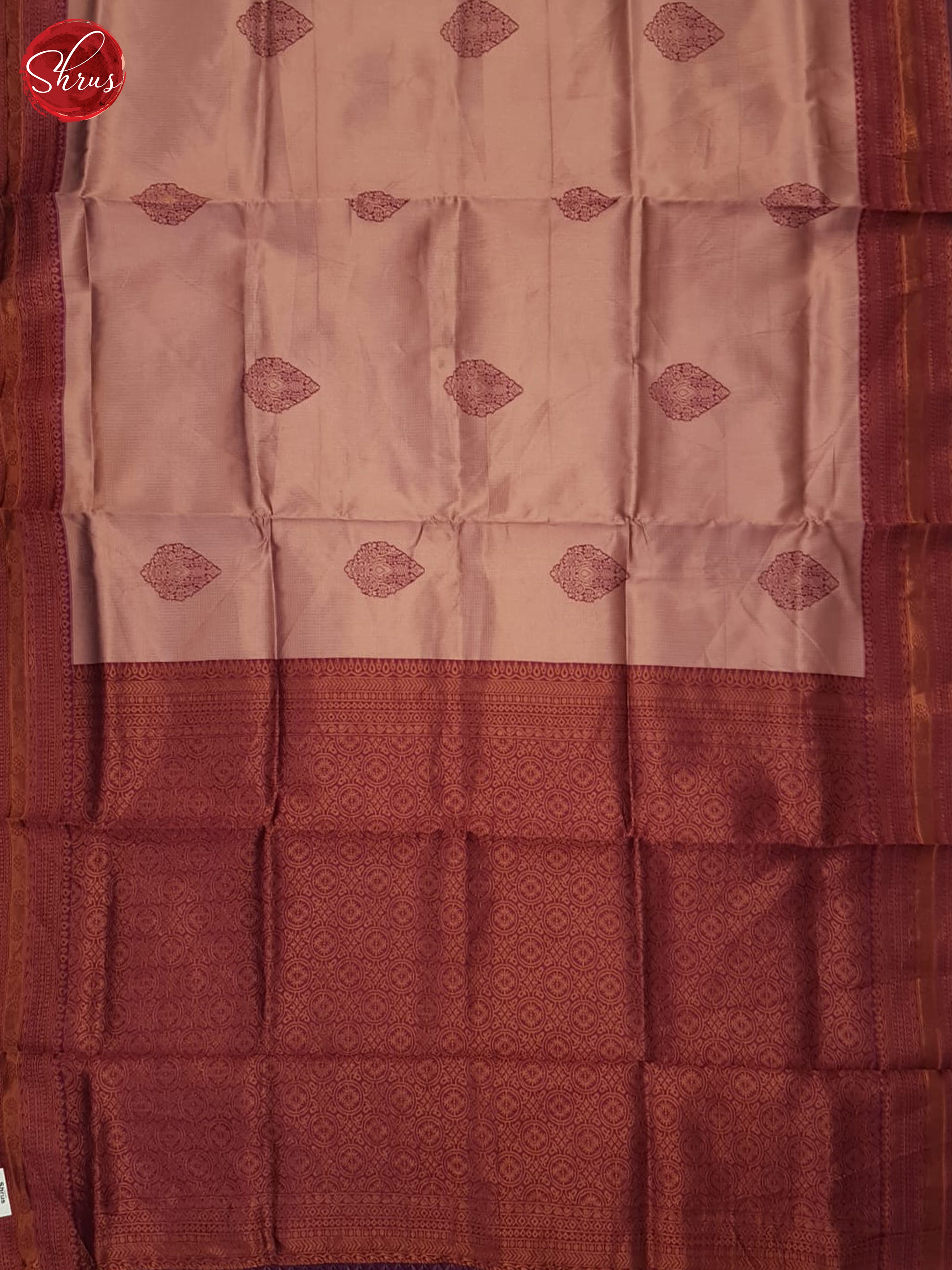 Onion Pink & Wine- Semi Kanchipuram Saree - Shop on ShrusEternity.com