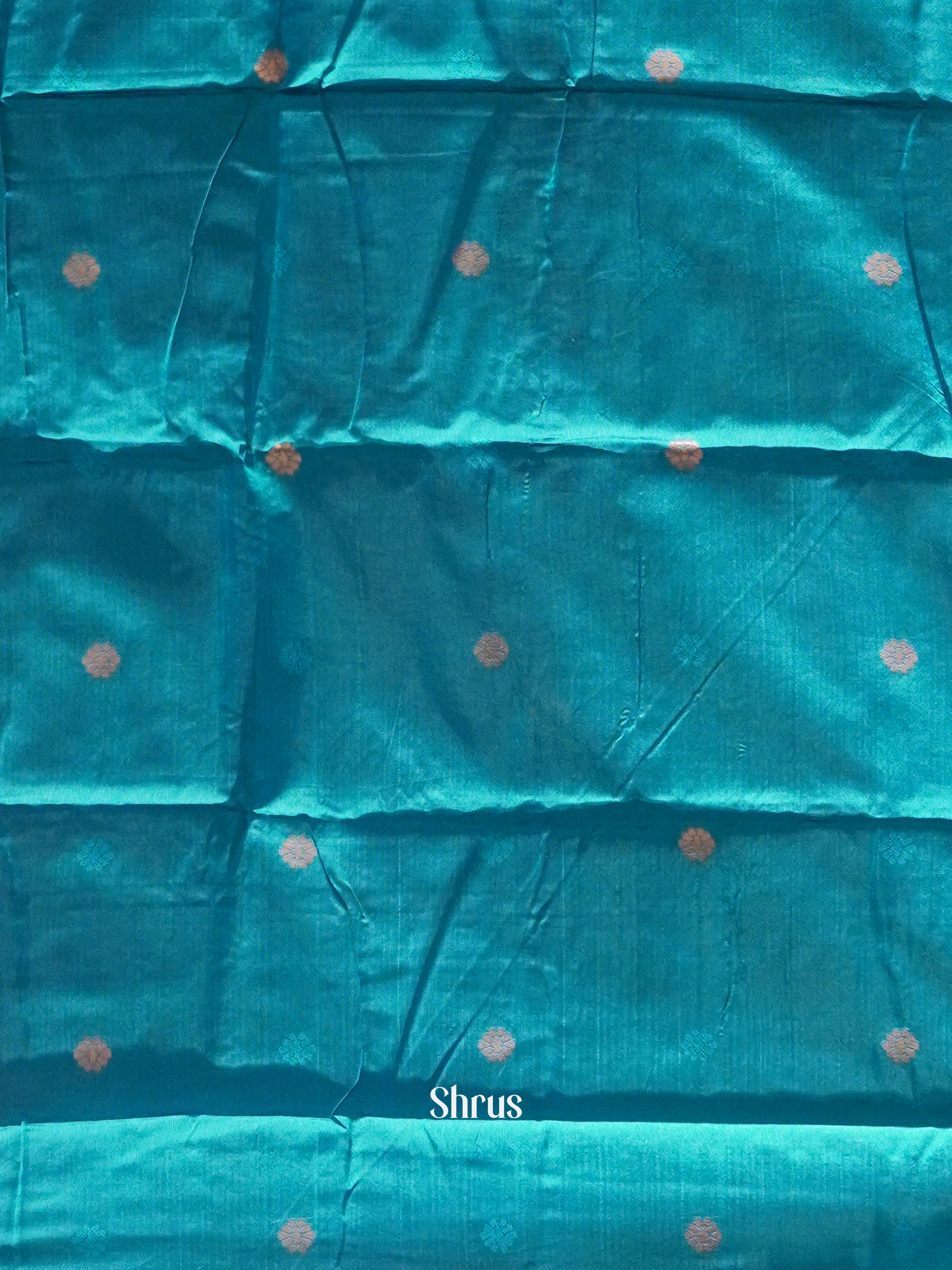 Wine And Blue- Semi Soft Silk Saree