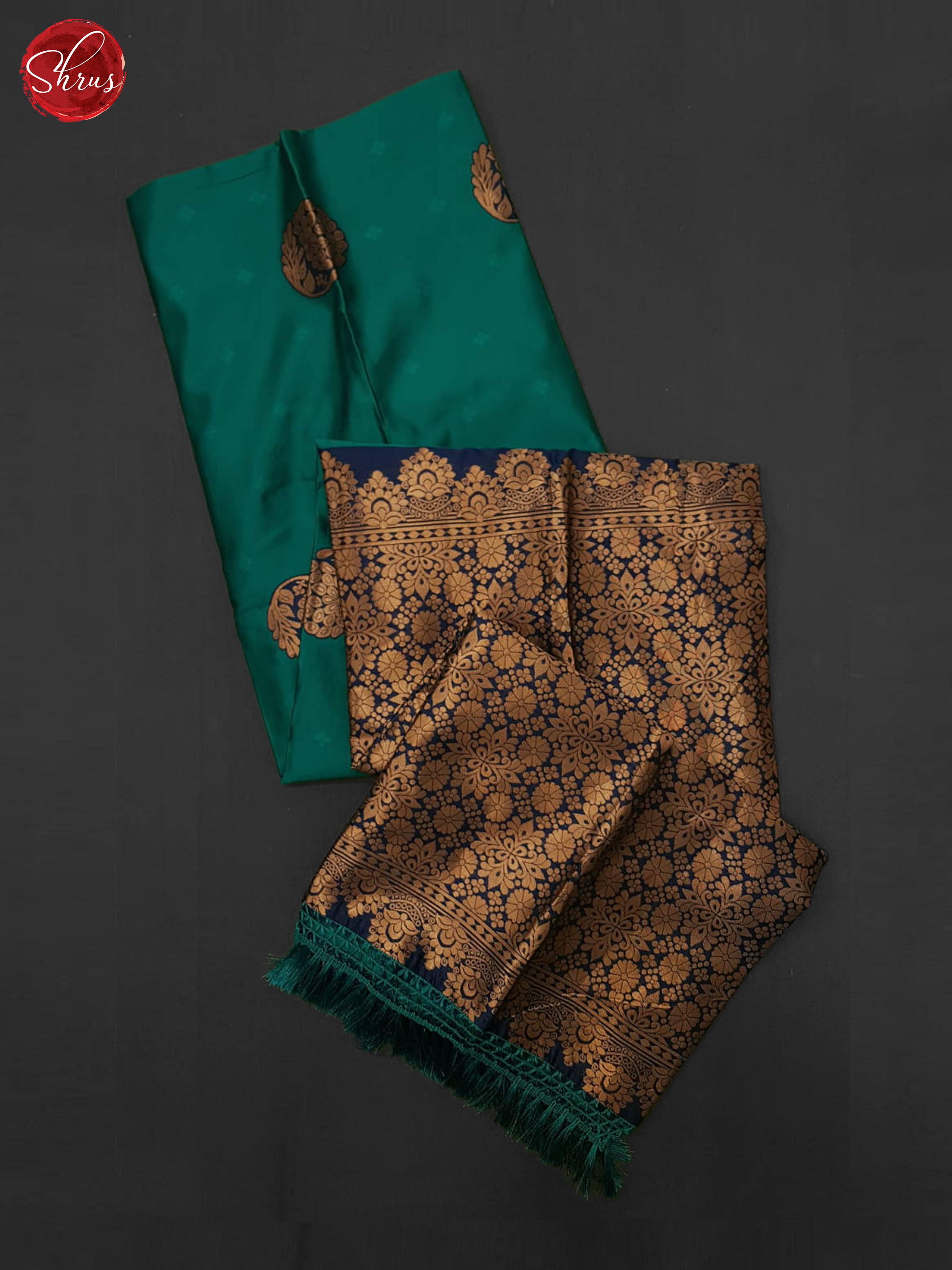 Green & Blue - Semi Softsilk Saree - Shop on ShrusEternity.com