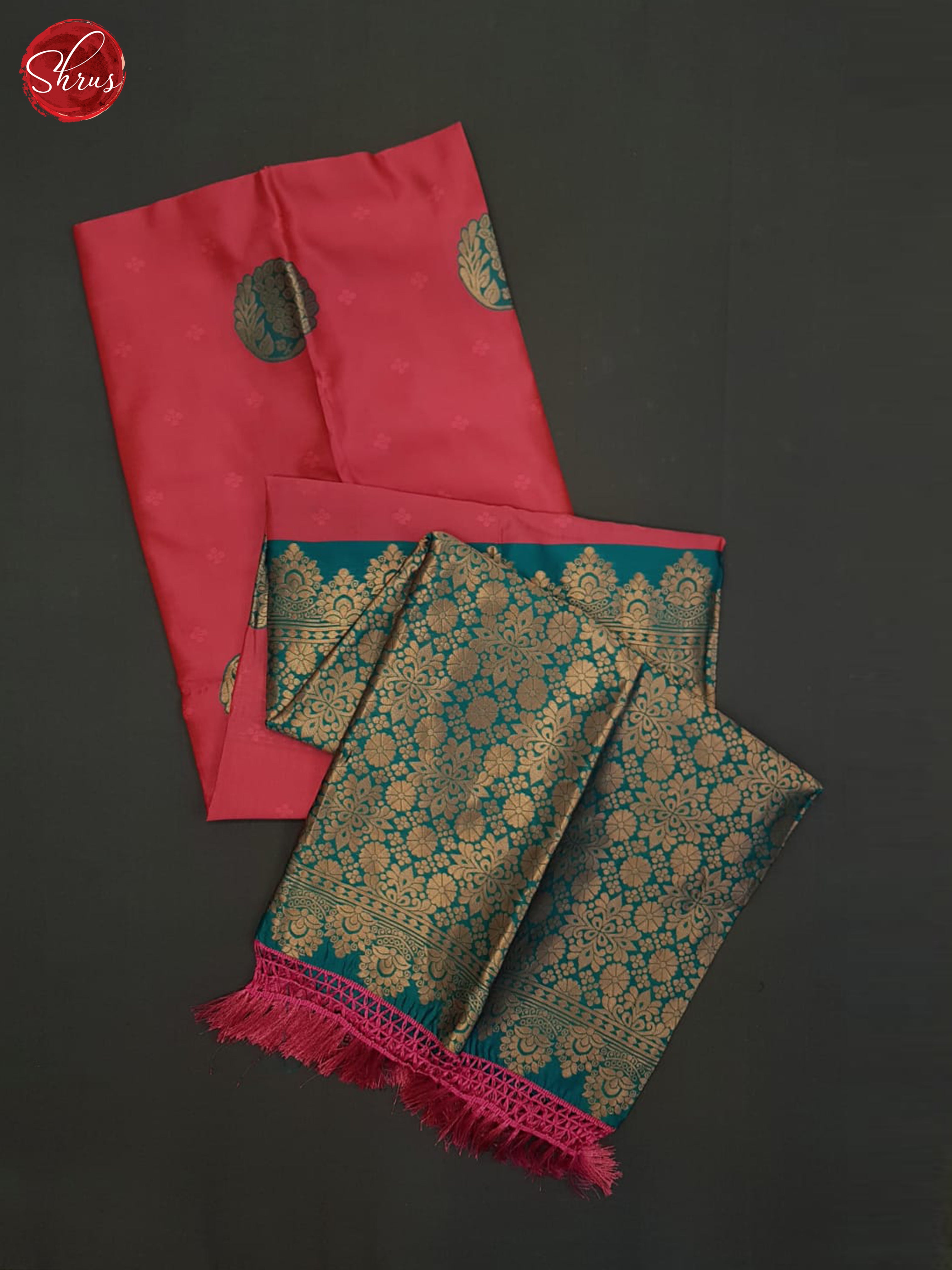 Pink And Peacock Green-Semi soft silk saree - Shop on ShrusEternity.com