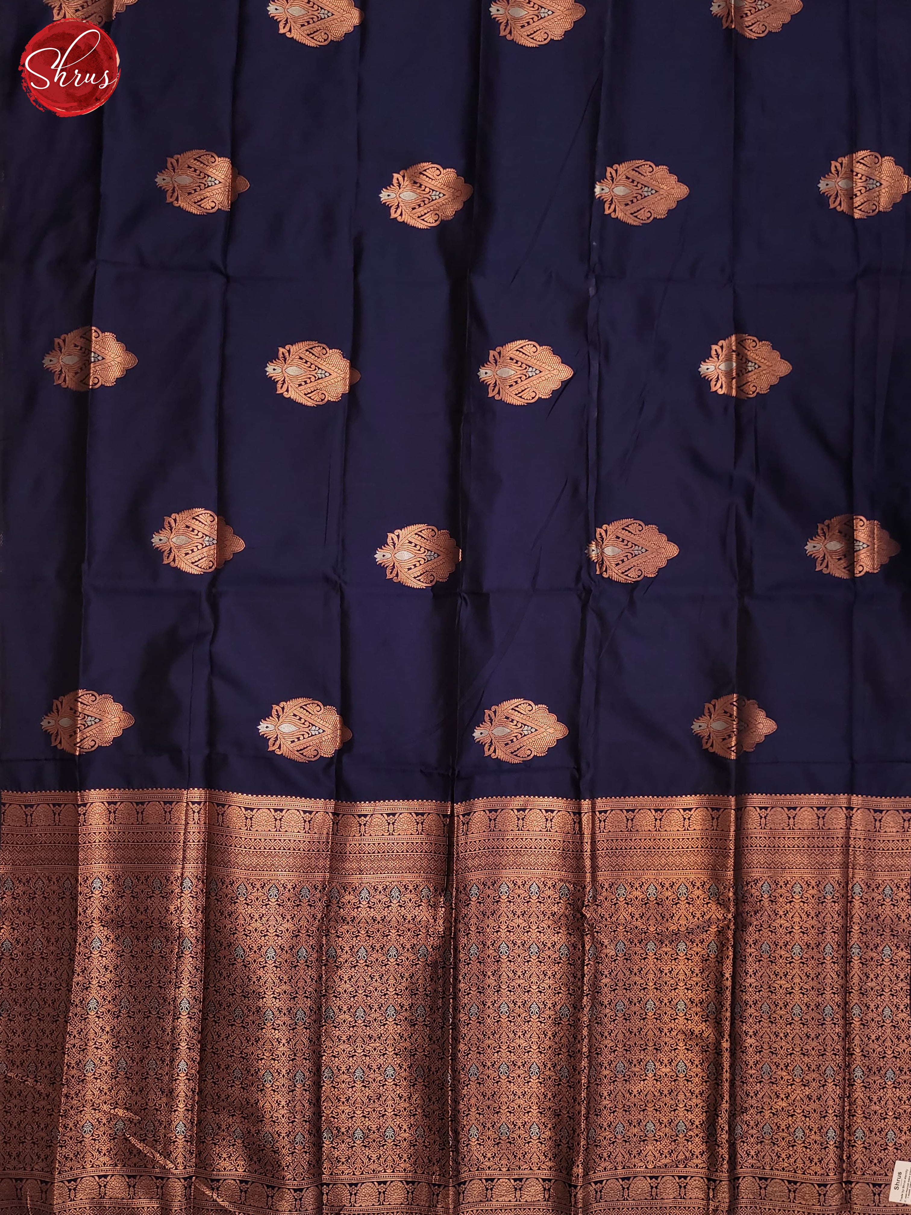 NAvy Blue(Single Tone) - Semi Softsilk Saree - Shop on ShrusEternity.com