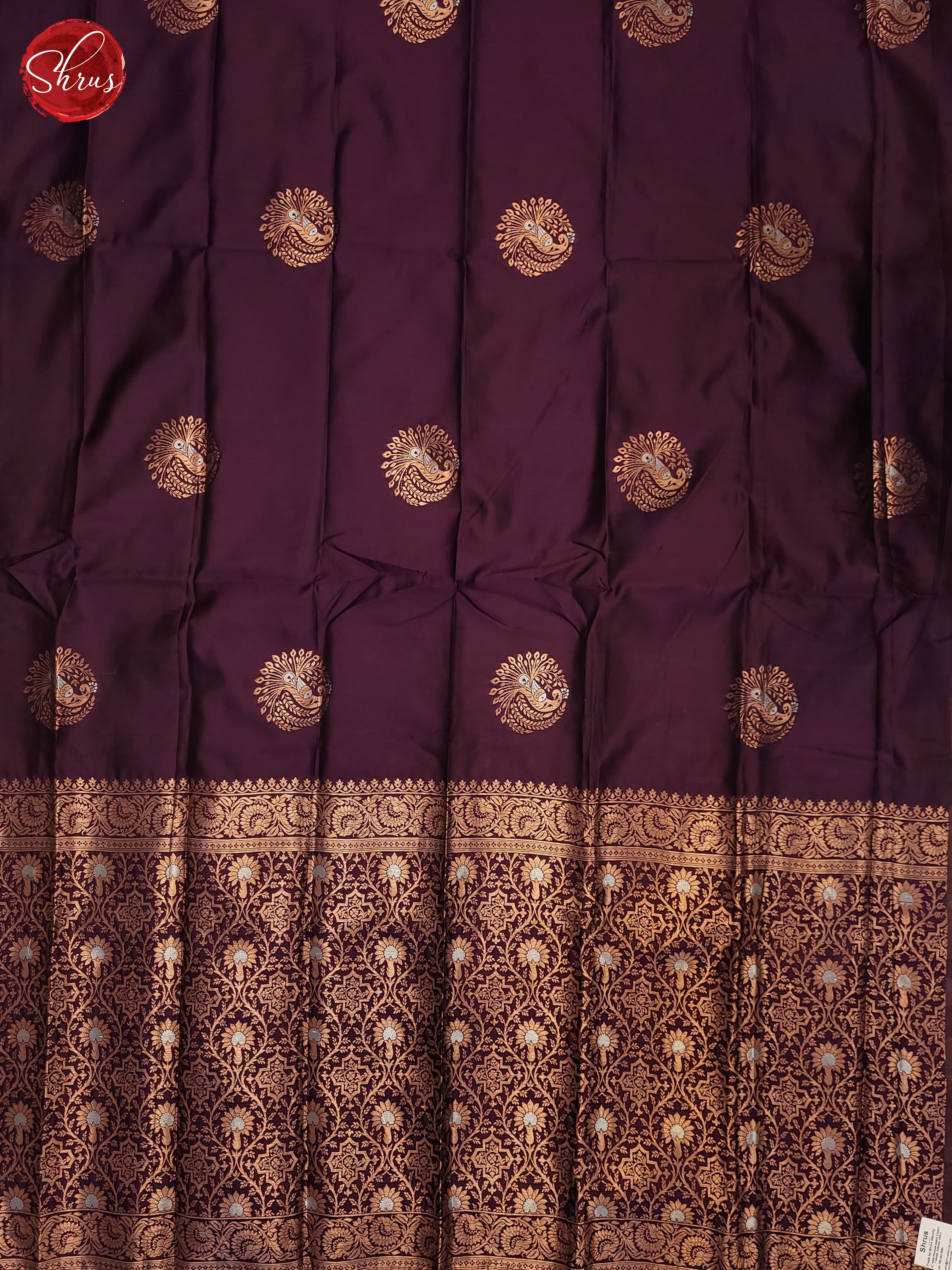 Wine(SIngle Tone) - Semi Softsilk Saree - Shop on ShrusEternity.com