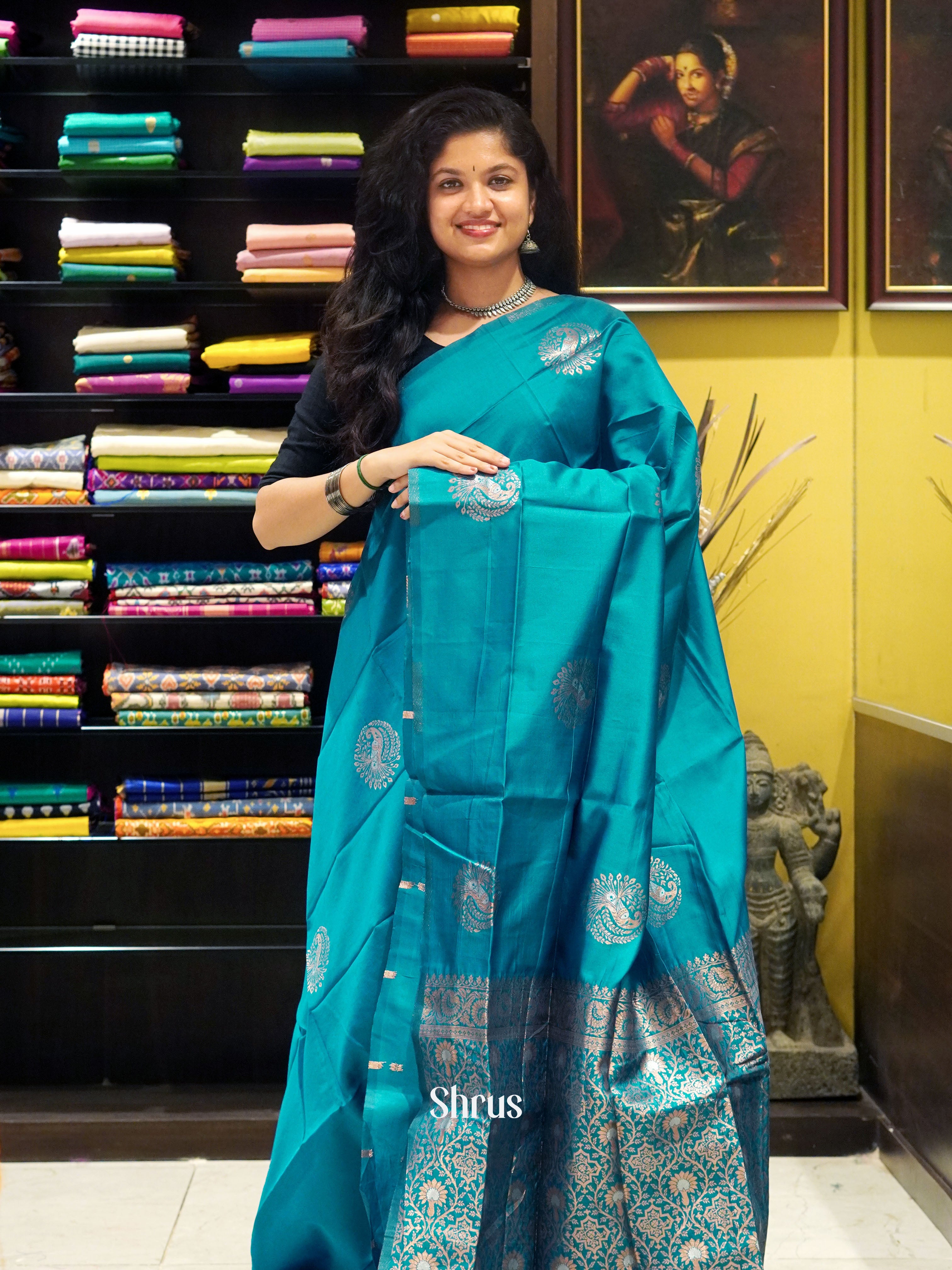 Green(Single Tone)- Semi Soft Silk Saree