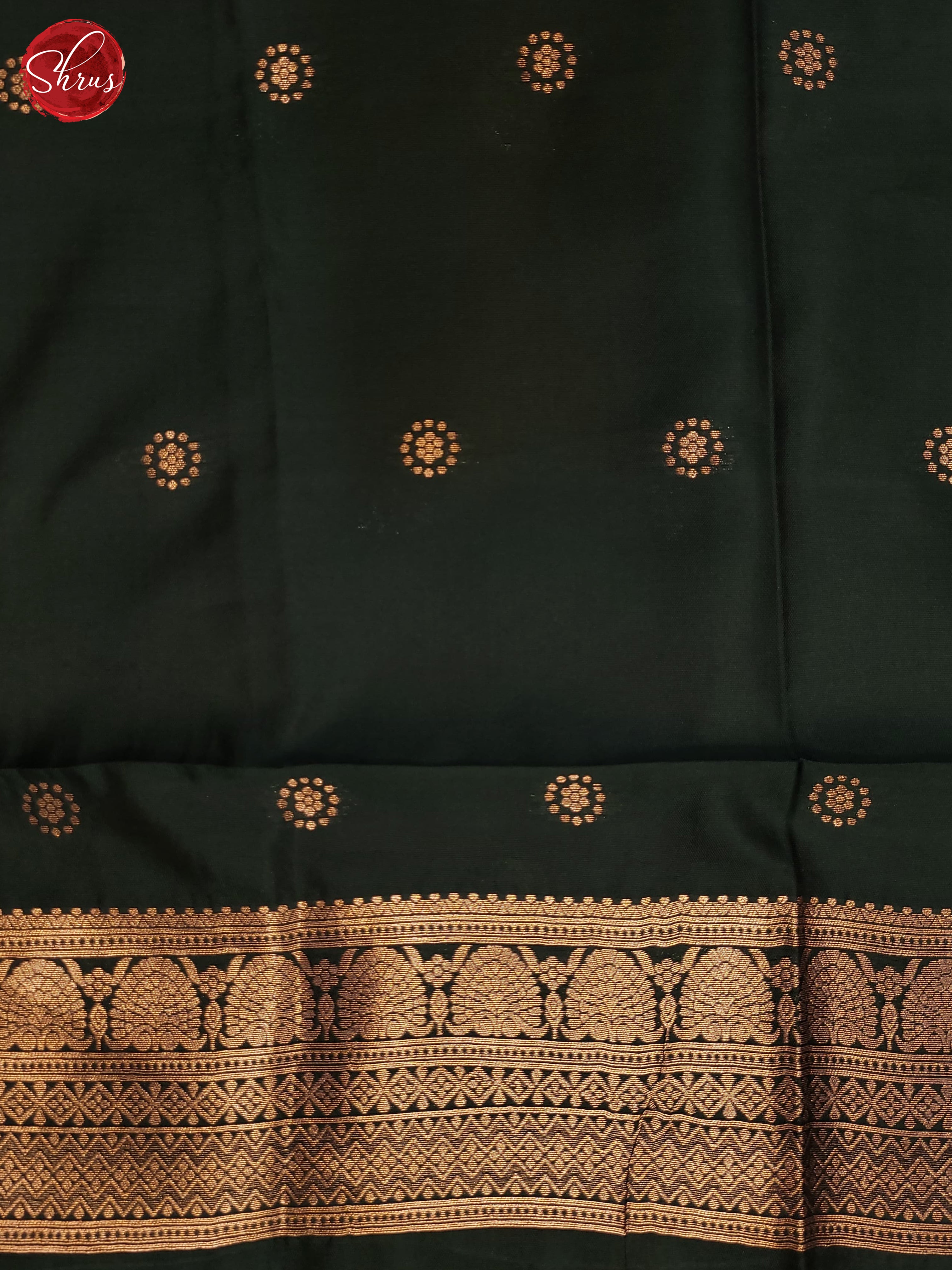 Bottle Green(Single Tone) - Semi Softsilk Saree - Shop on ShrusEternity.com