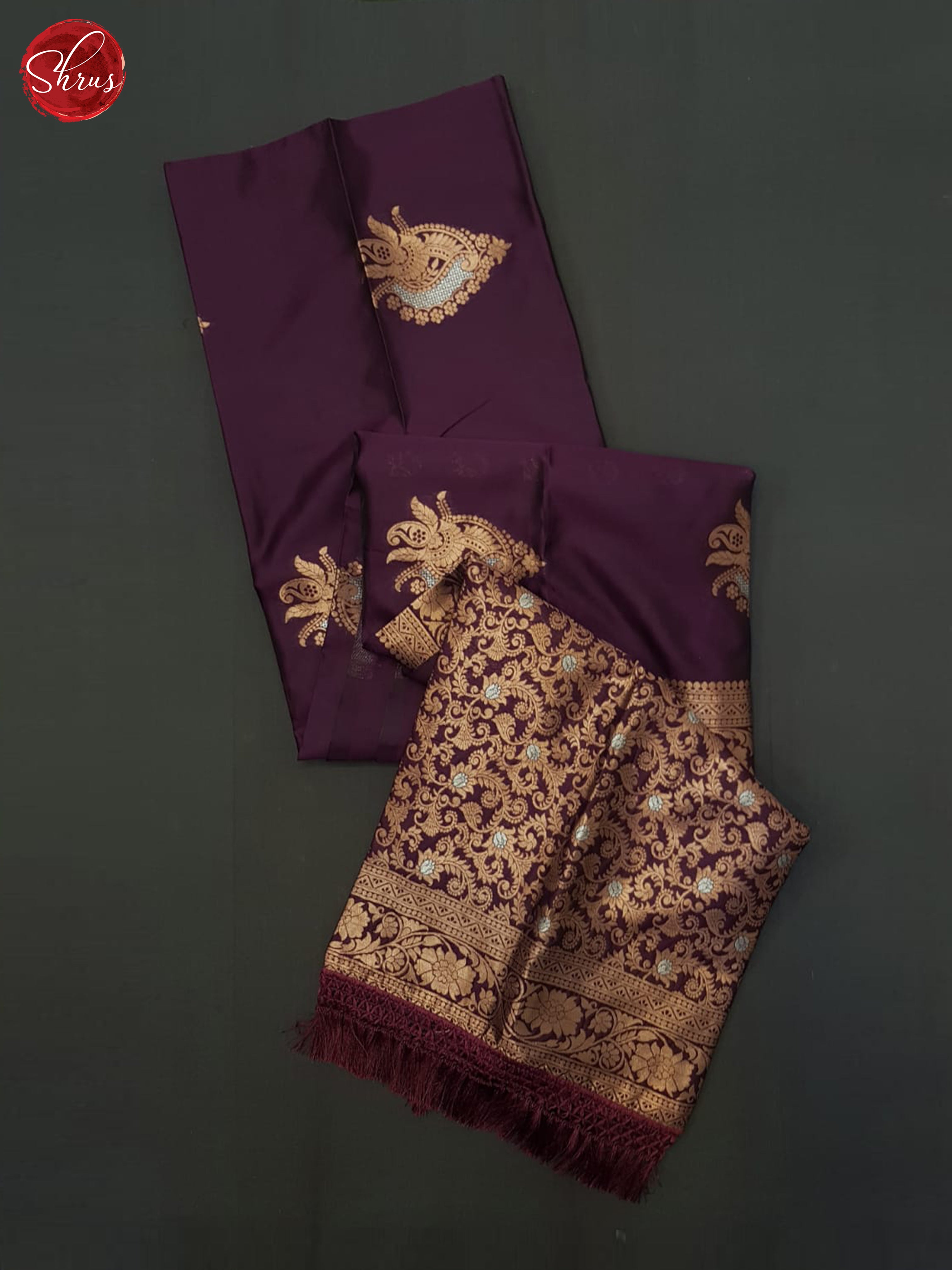 Deep Wine(Single Tone) - Semi Softsilk Saree - Shop on ShrusEternity.com