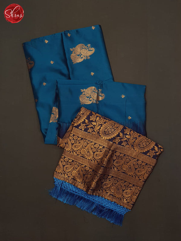 Blue & dark blue-Semi soft silk Saree - Shop on ShrusEternity.com