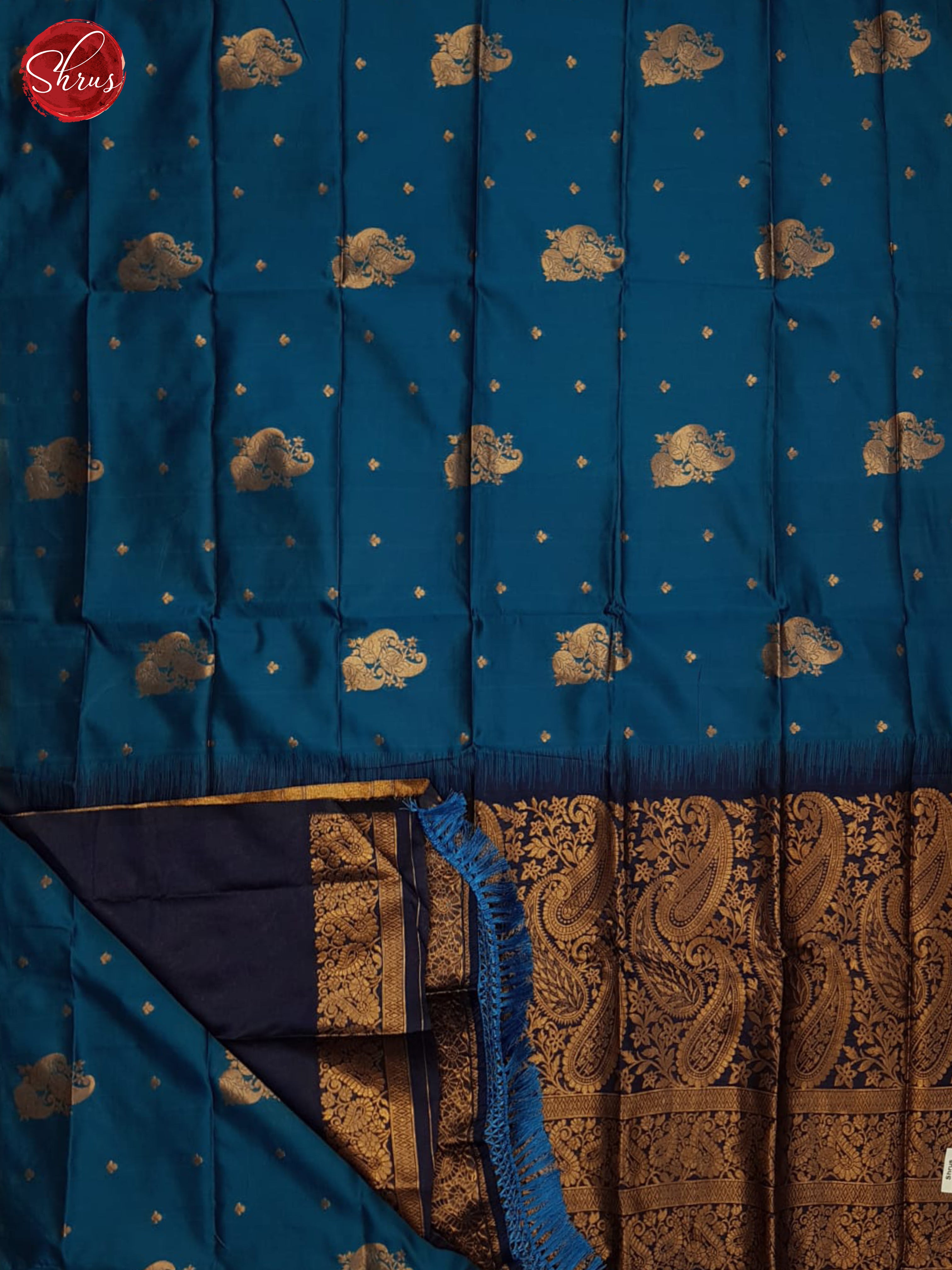 Blue & dark blue-Semi soft silk Saree - Shop on ShrusEternity.com