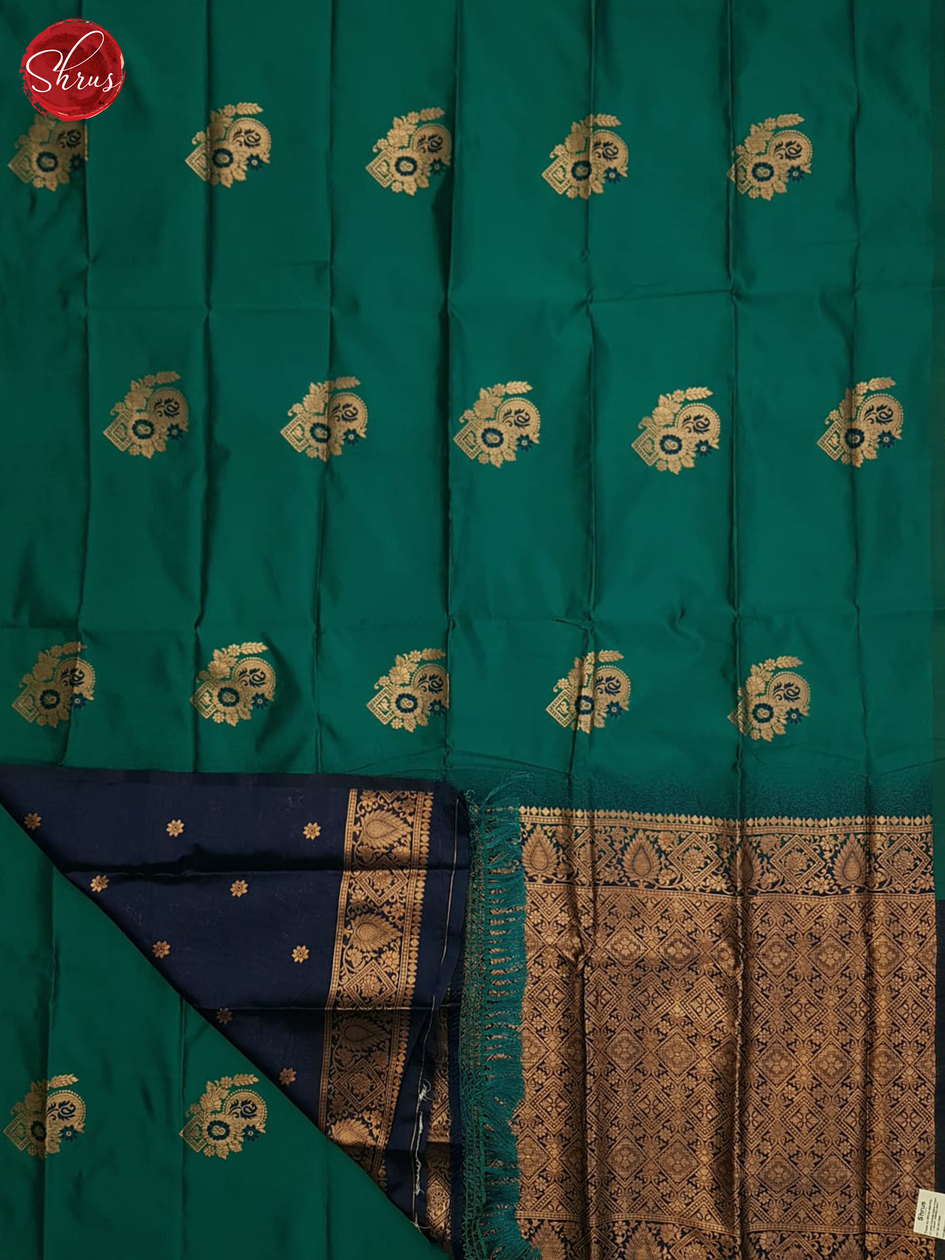 Peacock Green And Blue-Semi soft silk saree - Shop on ShrusEternity.com