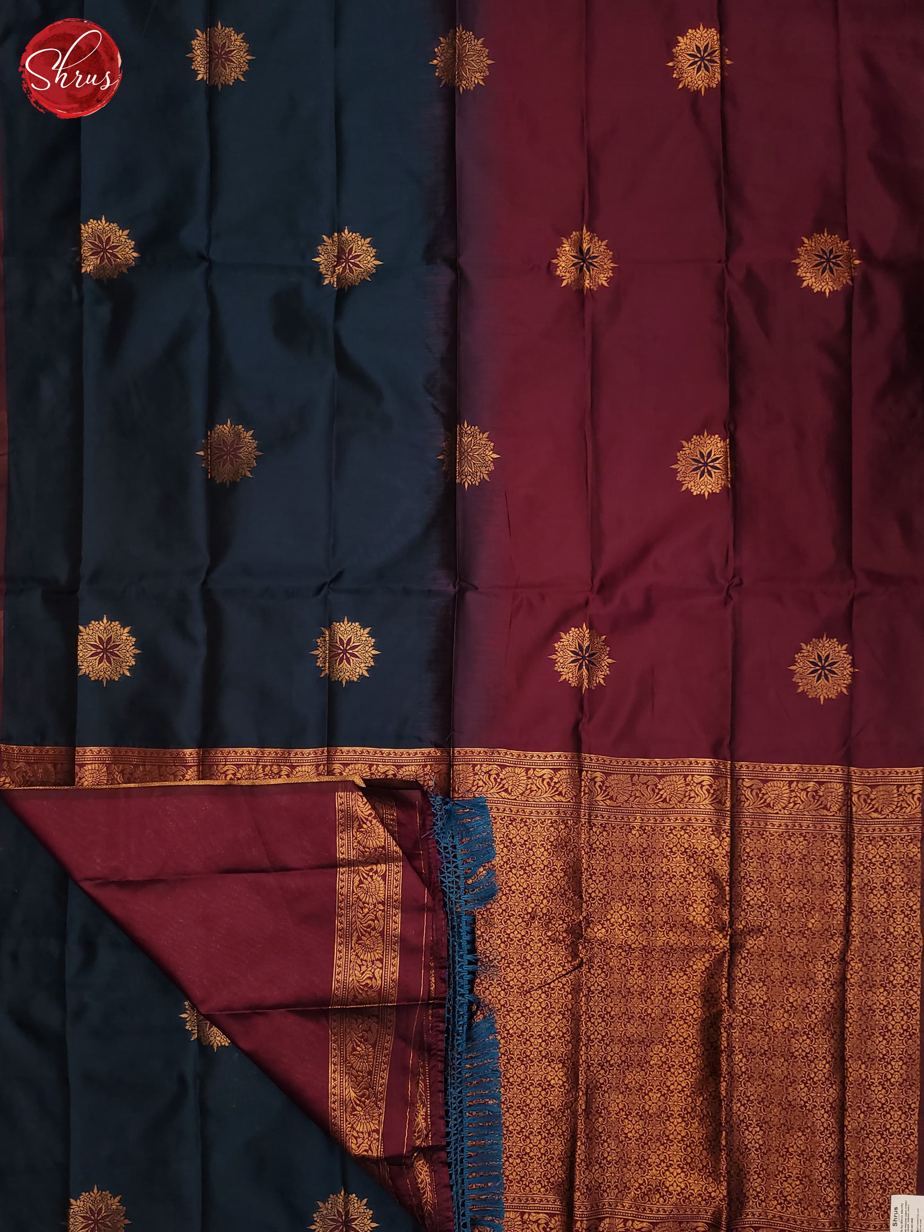 Majenta pink & Blue - Semi Softsilk Saree - Shop on ShrusEternity.com