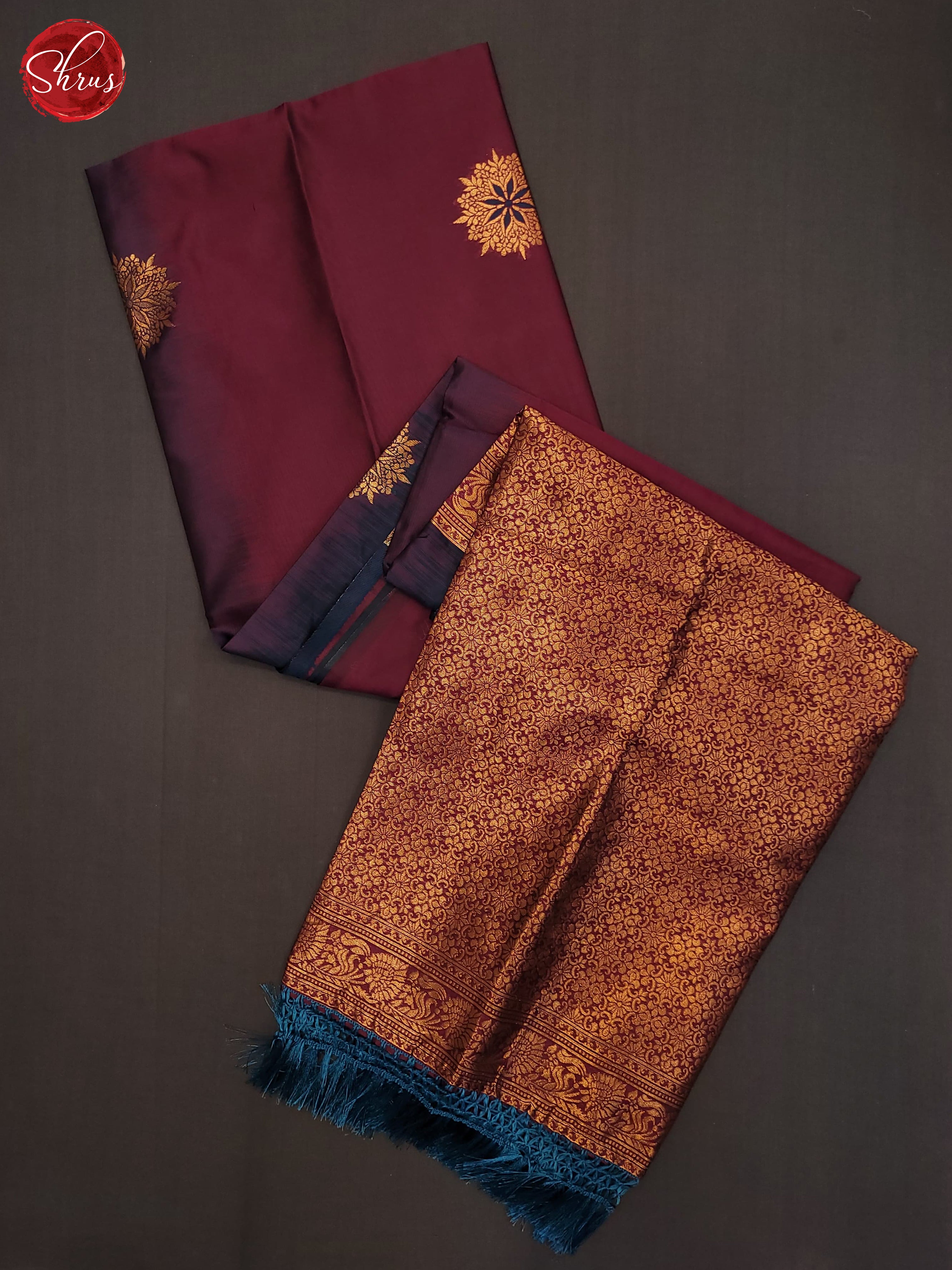 Majenta pink & Blue - Semi Softsilk Saree - Shop on ShrusEternity.com