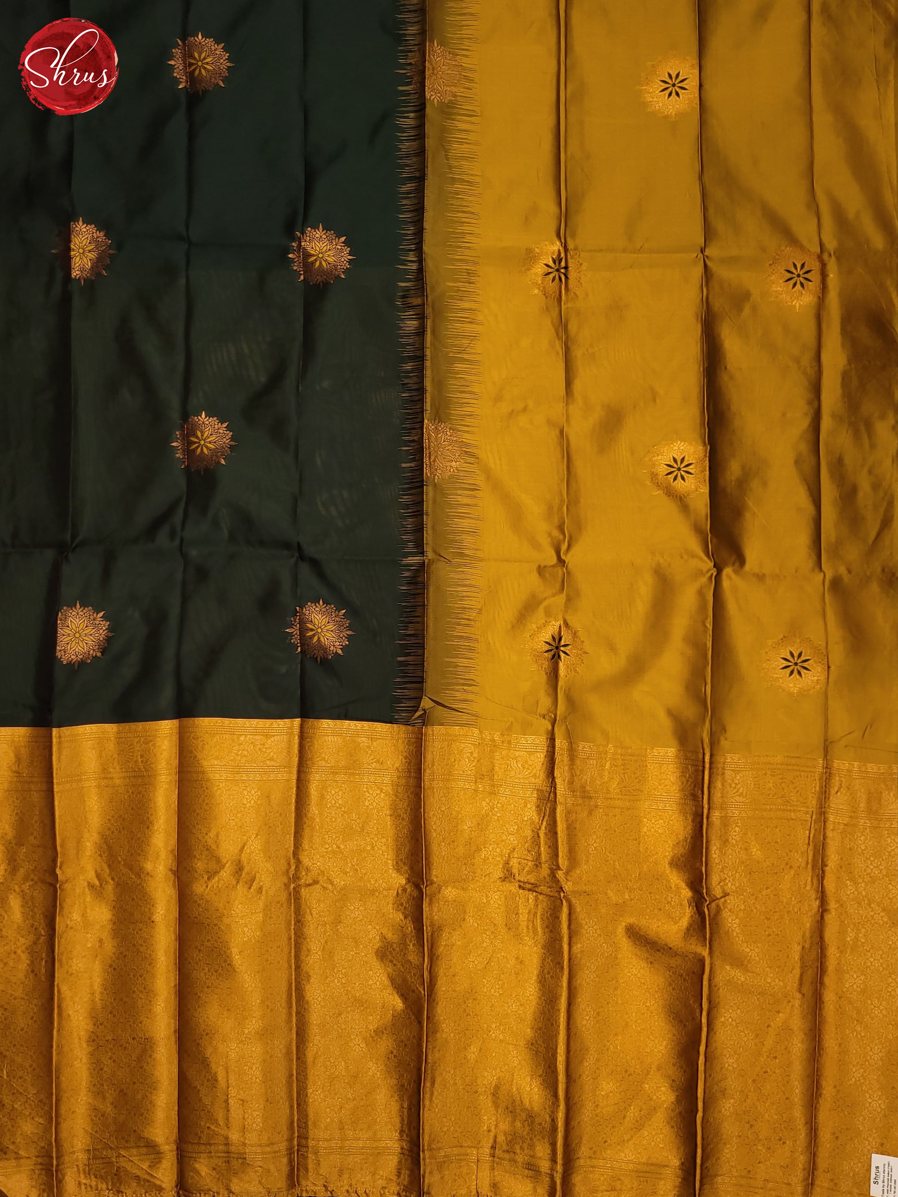 Mustard & Green - Semi Softsilk Saree - Shop on ShrusEternity.com