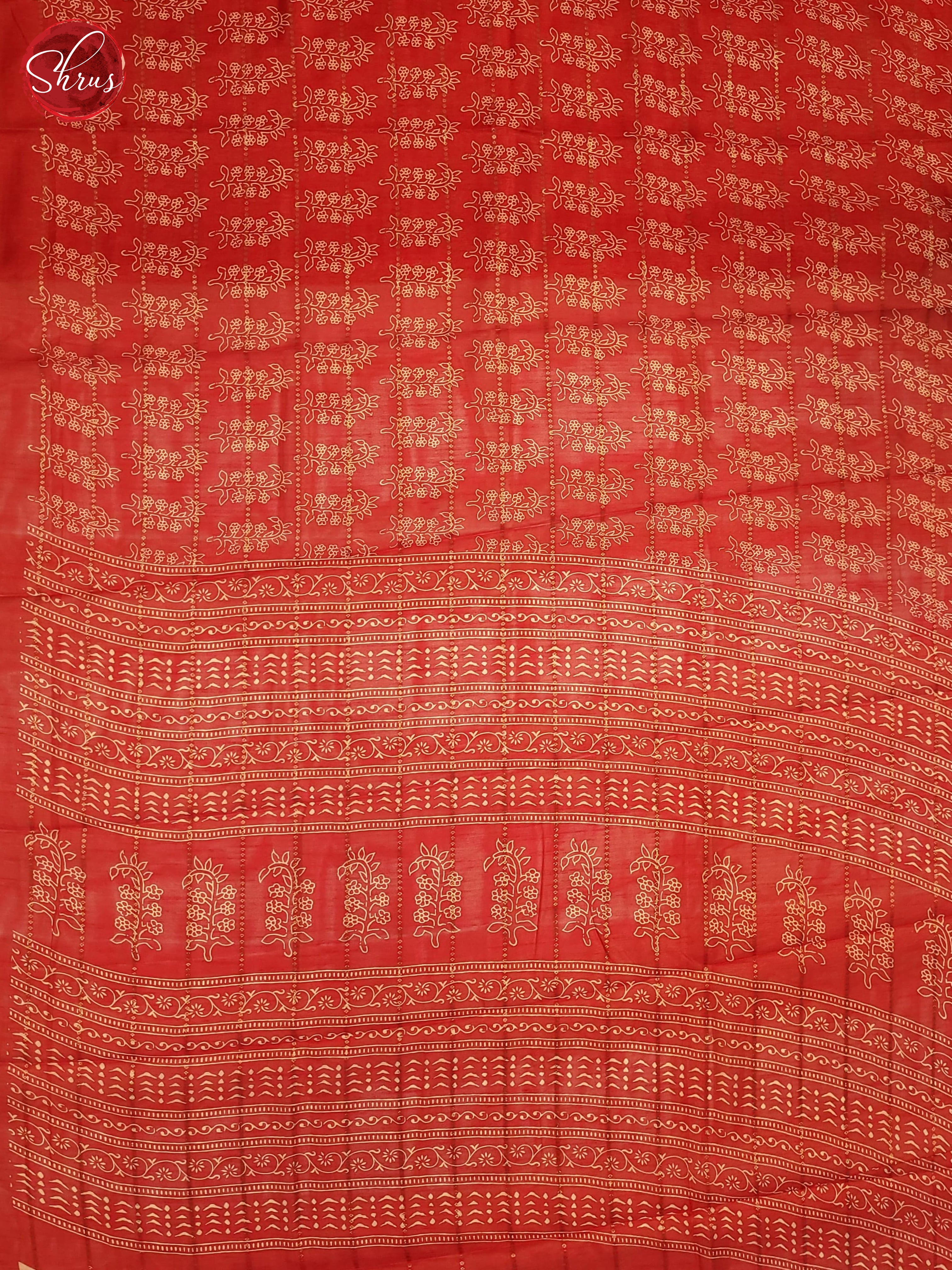 Orangish Red(Single Tone)- Semi Crepe Saree - Shop on ShrusEternity.com