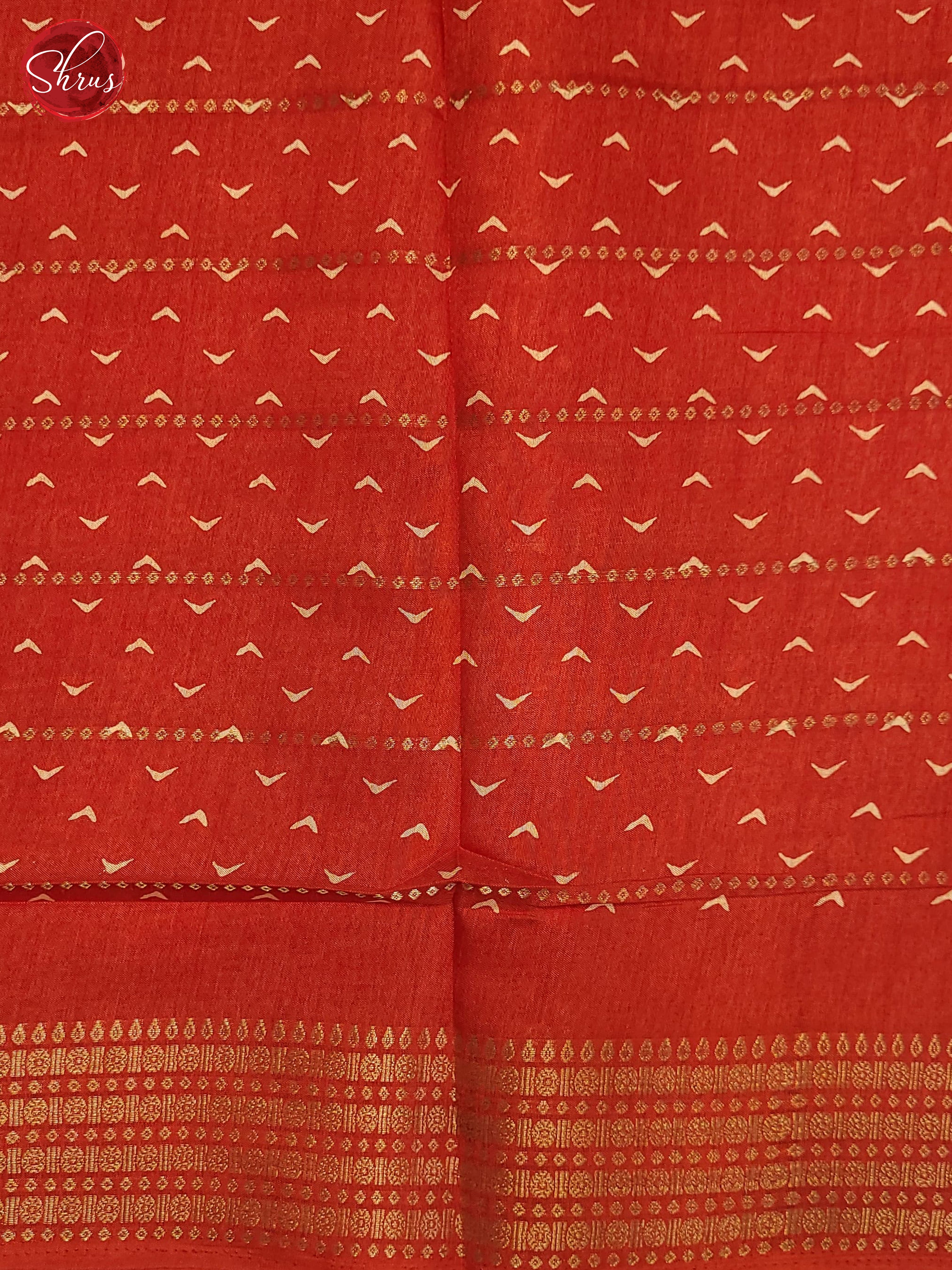 Orangish Red(Single Tone)- Semi Crepe Saree - Shop on ShrusEternity.com