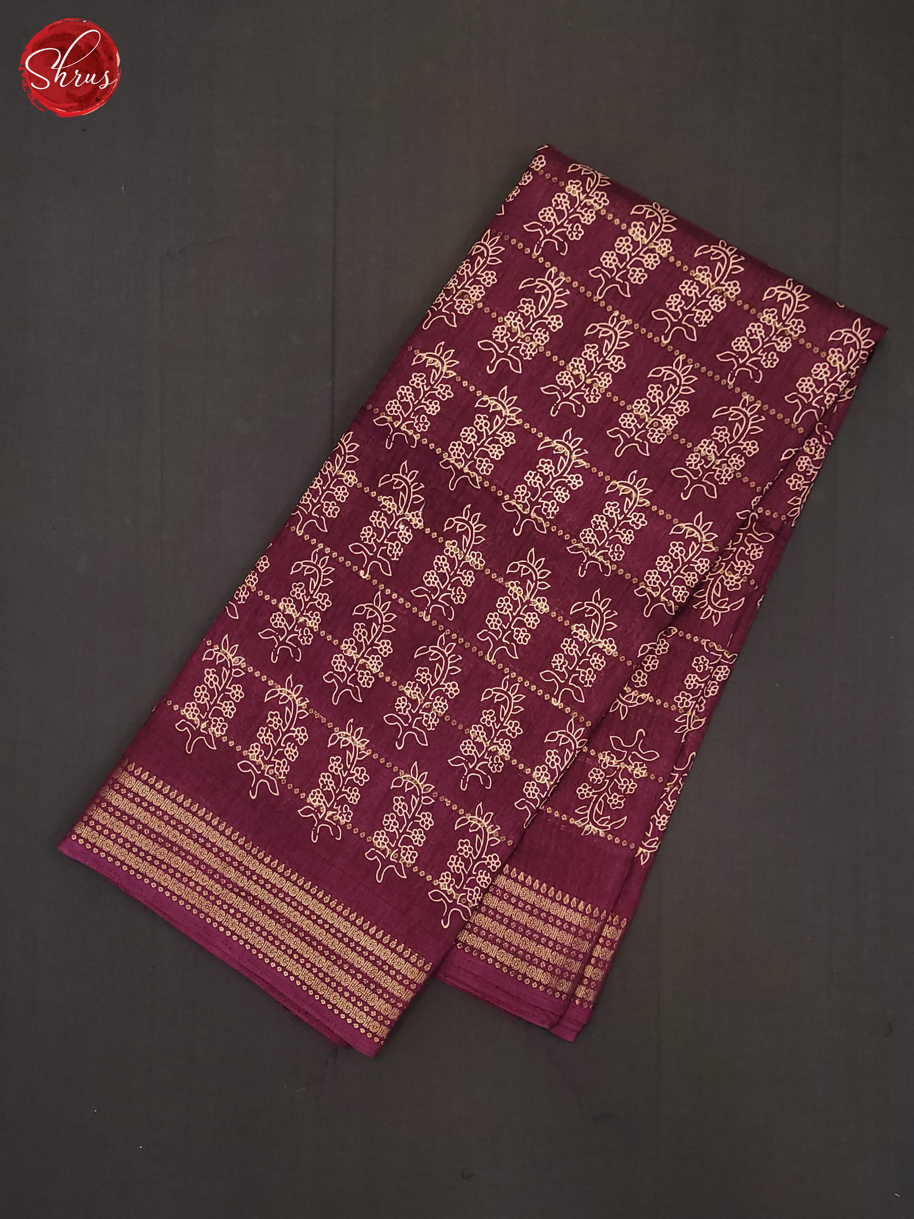 Wine(Single Tone) - Semi Crepe Saree - Shop on ShrusEternity.com