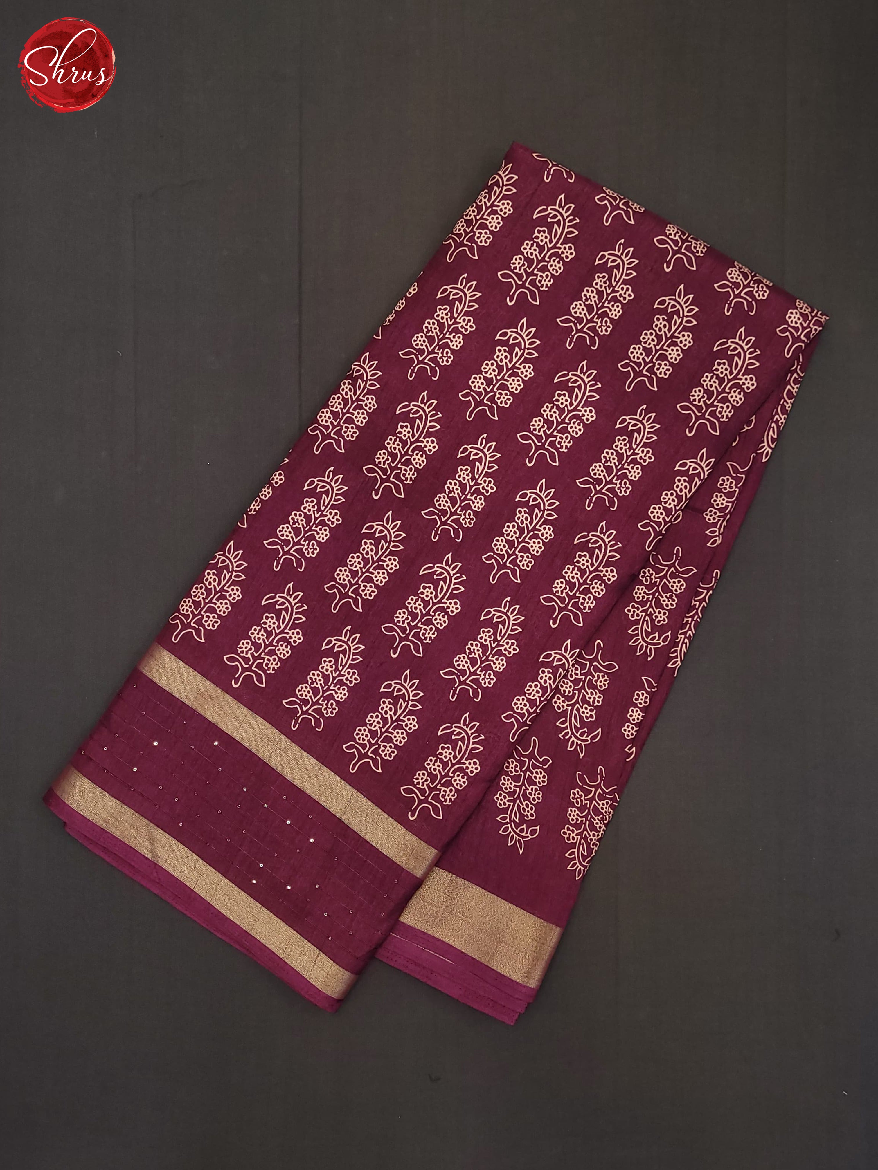 Wine(Single Tone)- Semi Crepe Saree - Shop on ShrusEternity.com